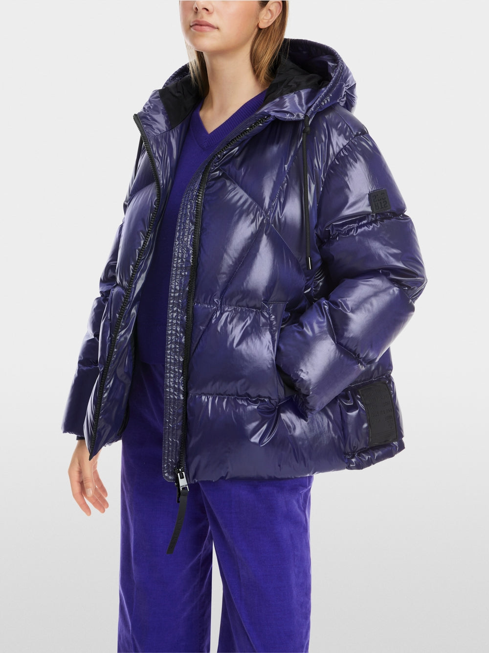 Bright Violet Hooded Puffer Jacket