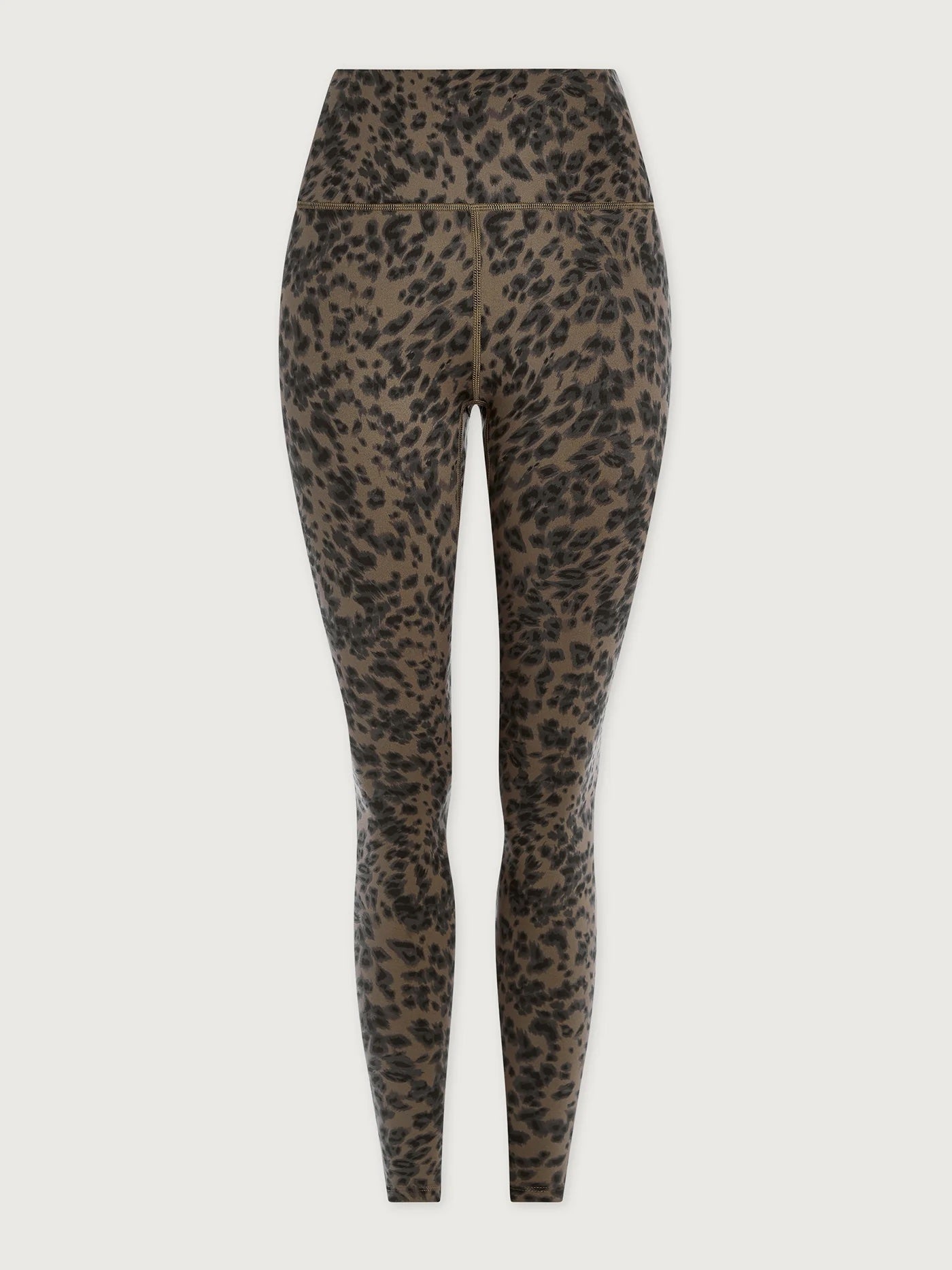Brown Contrast Cheetah Print High-Rise Leggings