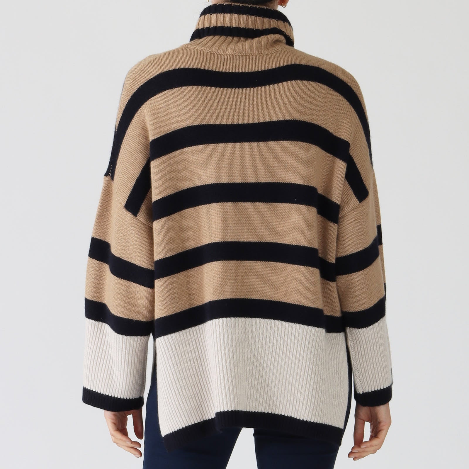 Camel & Peacoat Striped Sweater