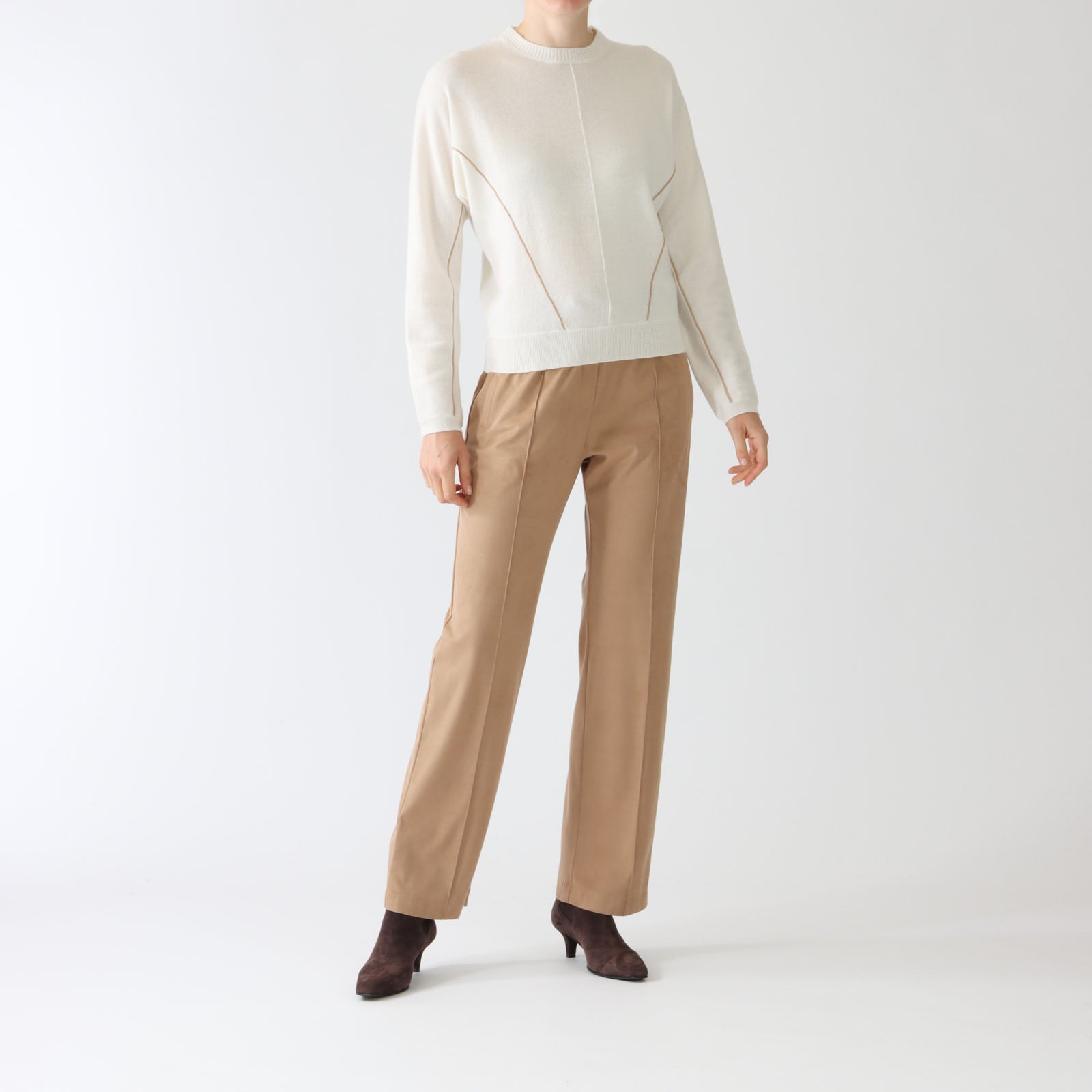 Cammello Suede Pull-On Straight Leg Pants