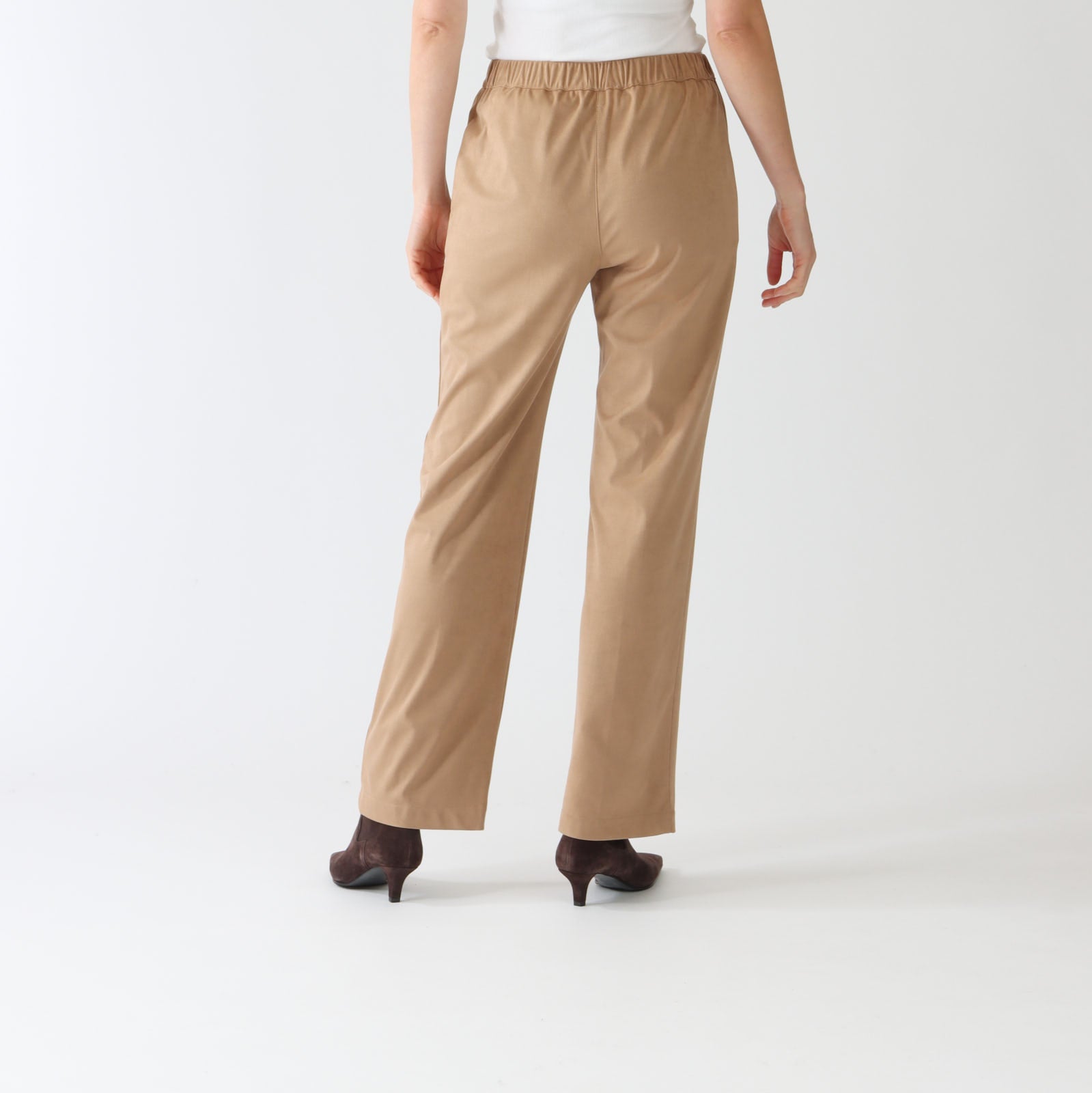 Cammello Suede Pull-On Straight Leg Pants