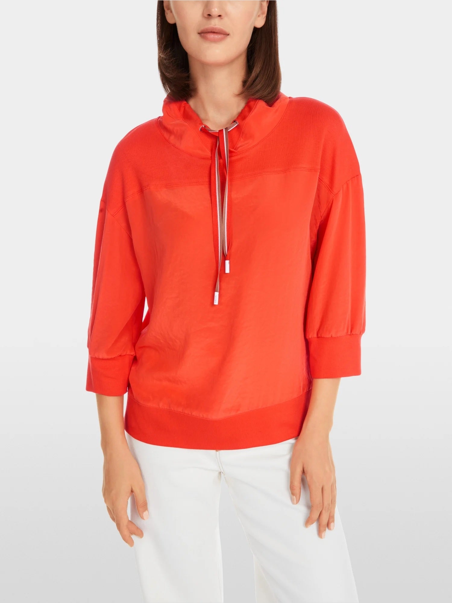 Campari Cotton Blend Funnel Neck Top