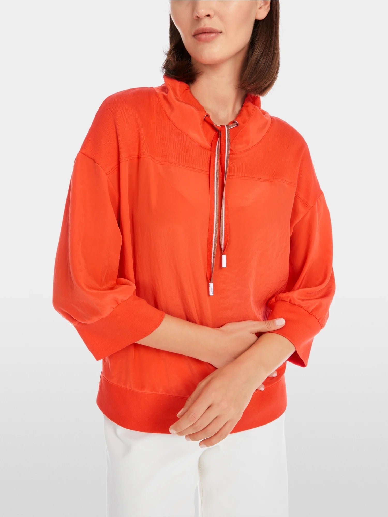 Campari Cotton Blend Funnel Neck Top