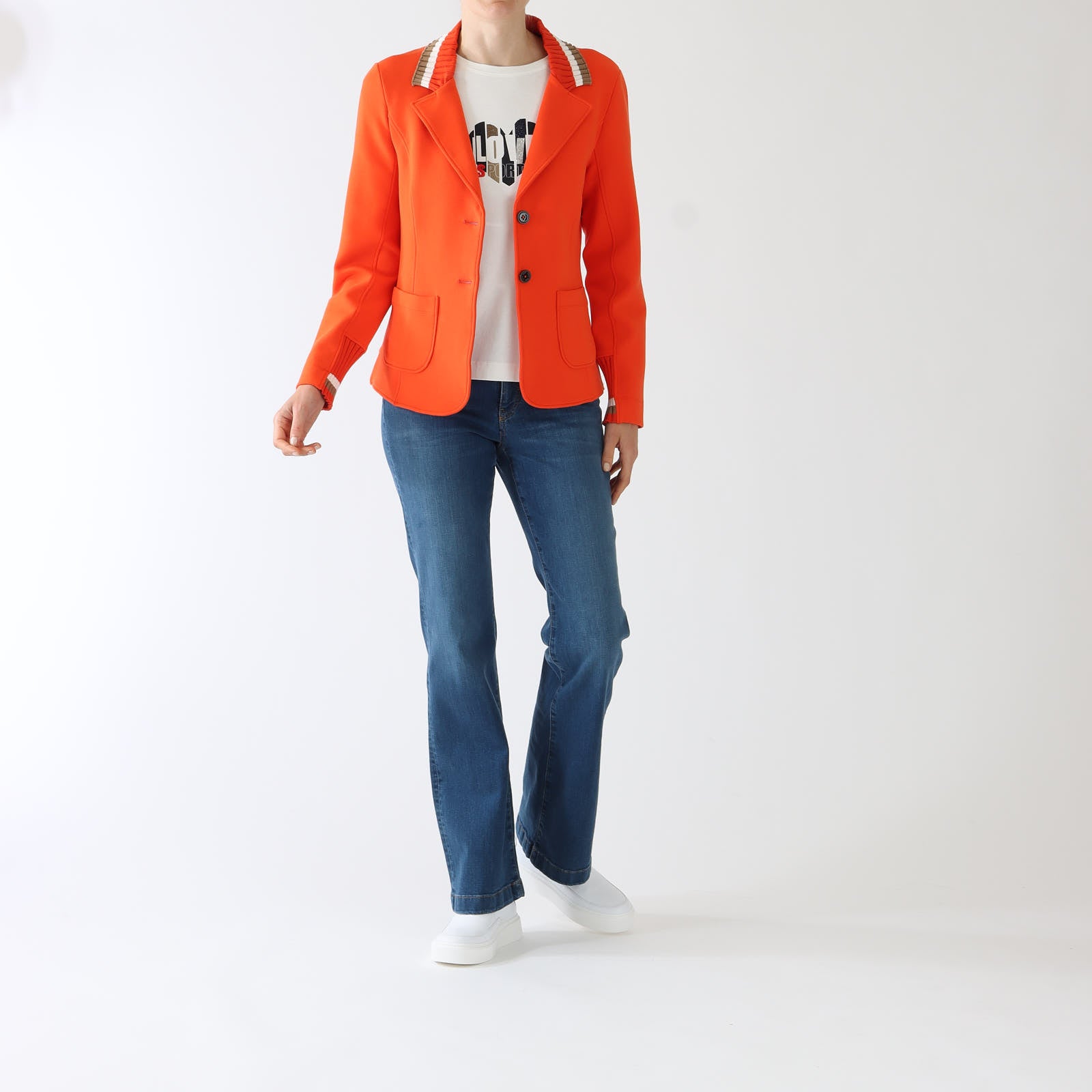 Campari Sports Knit Trim Jersey Blazer