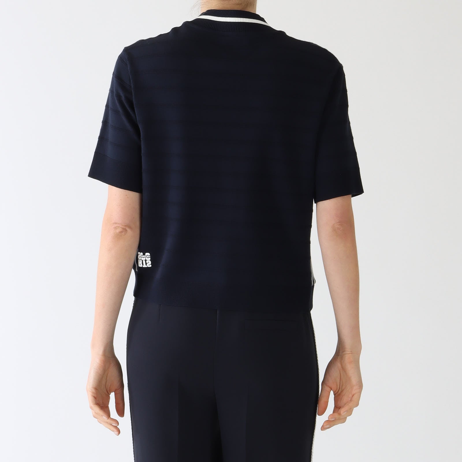 Navy Sporty Zip Knit Top