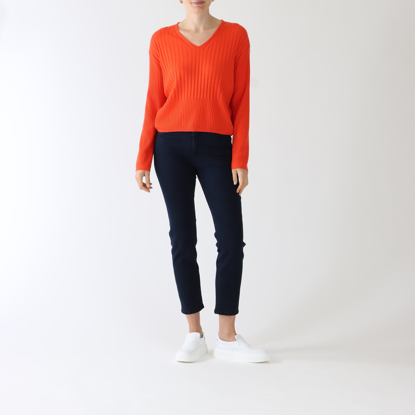 Campari Wool & Cashmere Blend Ribbed Sweater