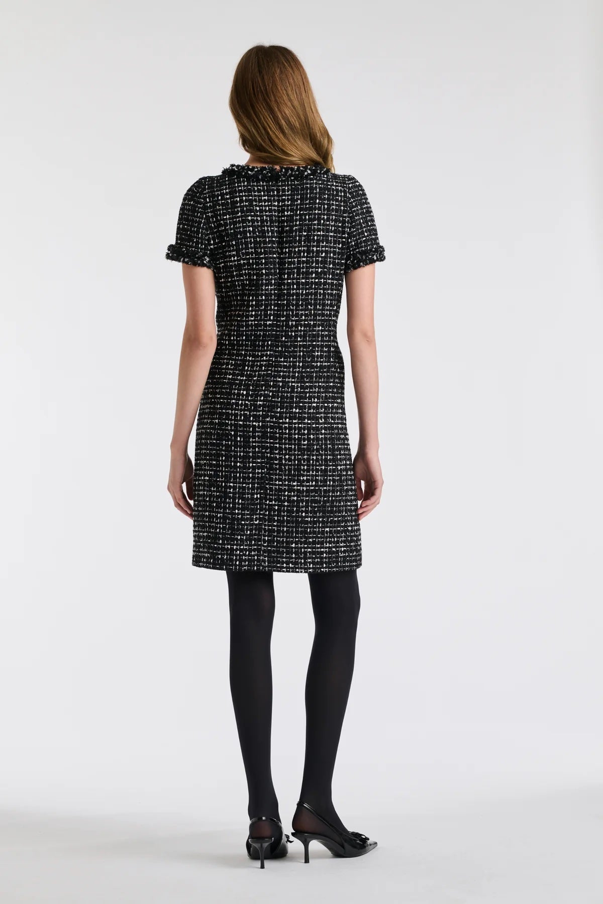 Camyl Noir Fringed Tweed Dress