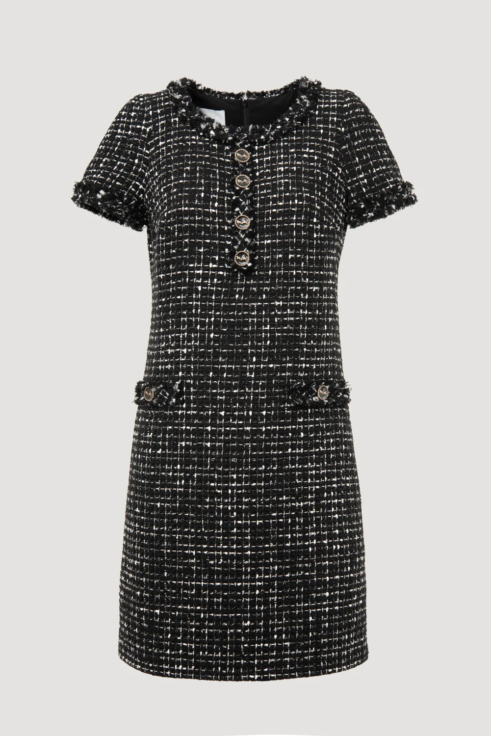 Camyl Noir Fringed Tweed Dress