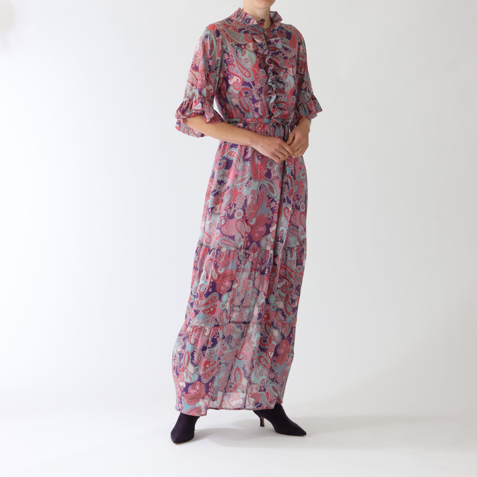 Carlina Paisley Violet Printed Maxi Dress