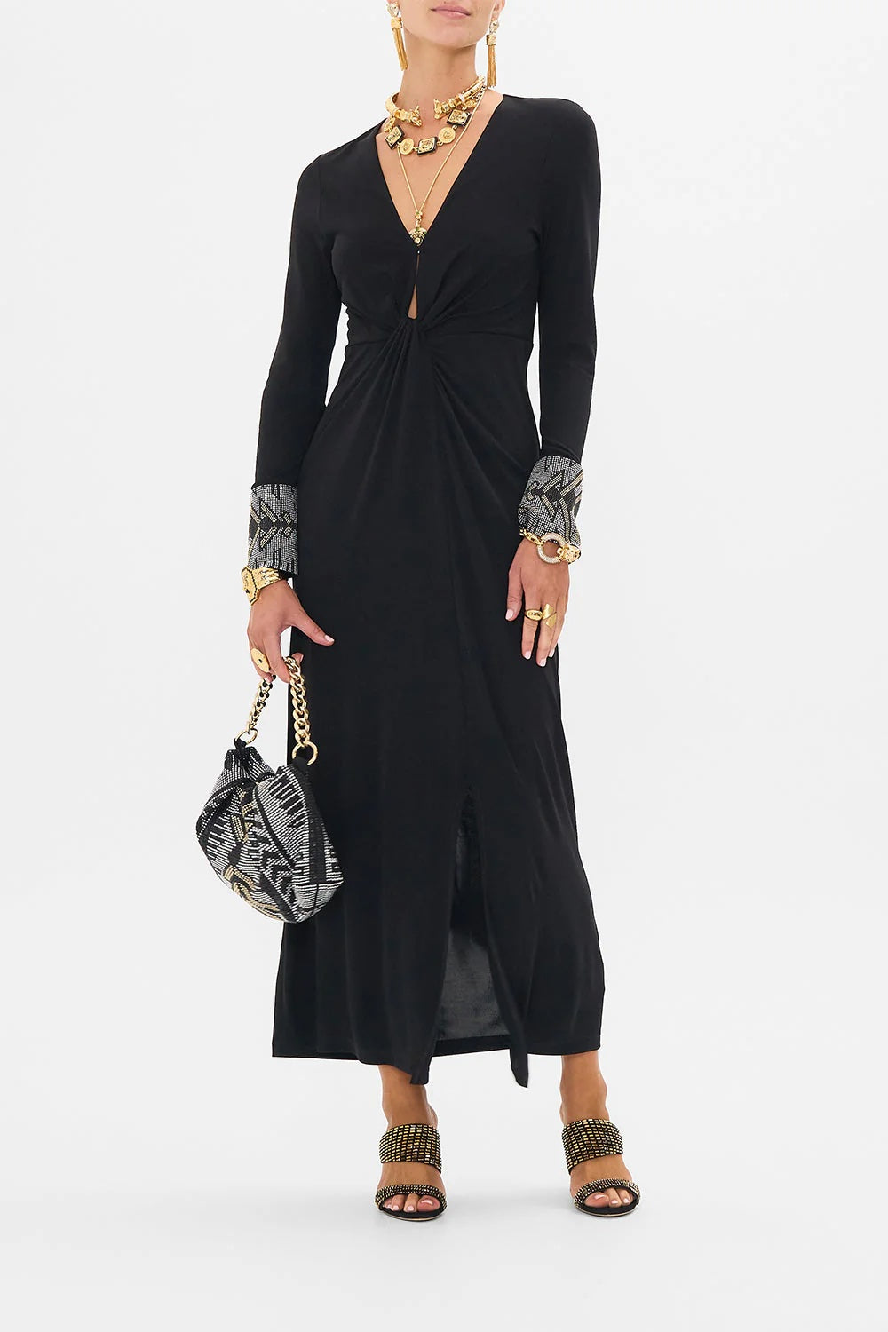 Cartouche Kingdom Twist Front Jersey Maxi Dress