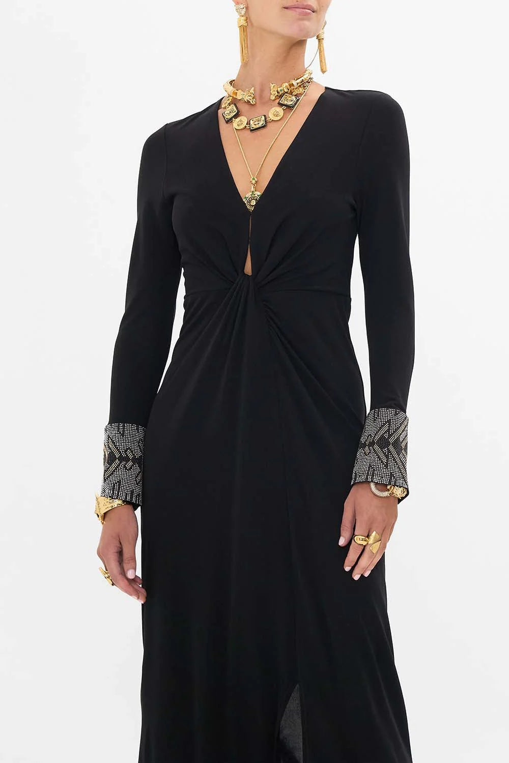 Cartouche Kingdom Twist Front Jersey Maxi Dress