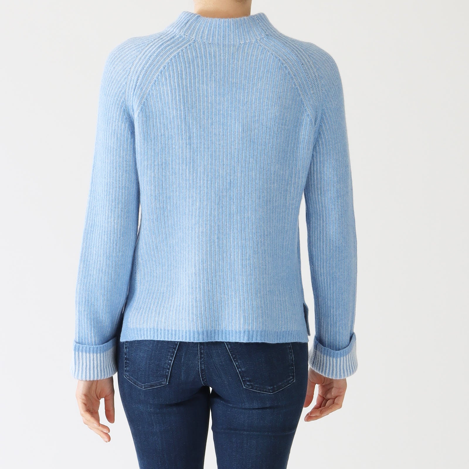 Celeste Como Plaited Rib Funnel Cashmere Sweater