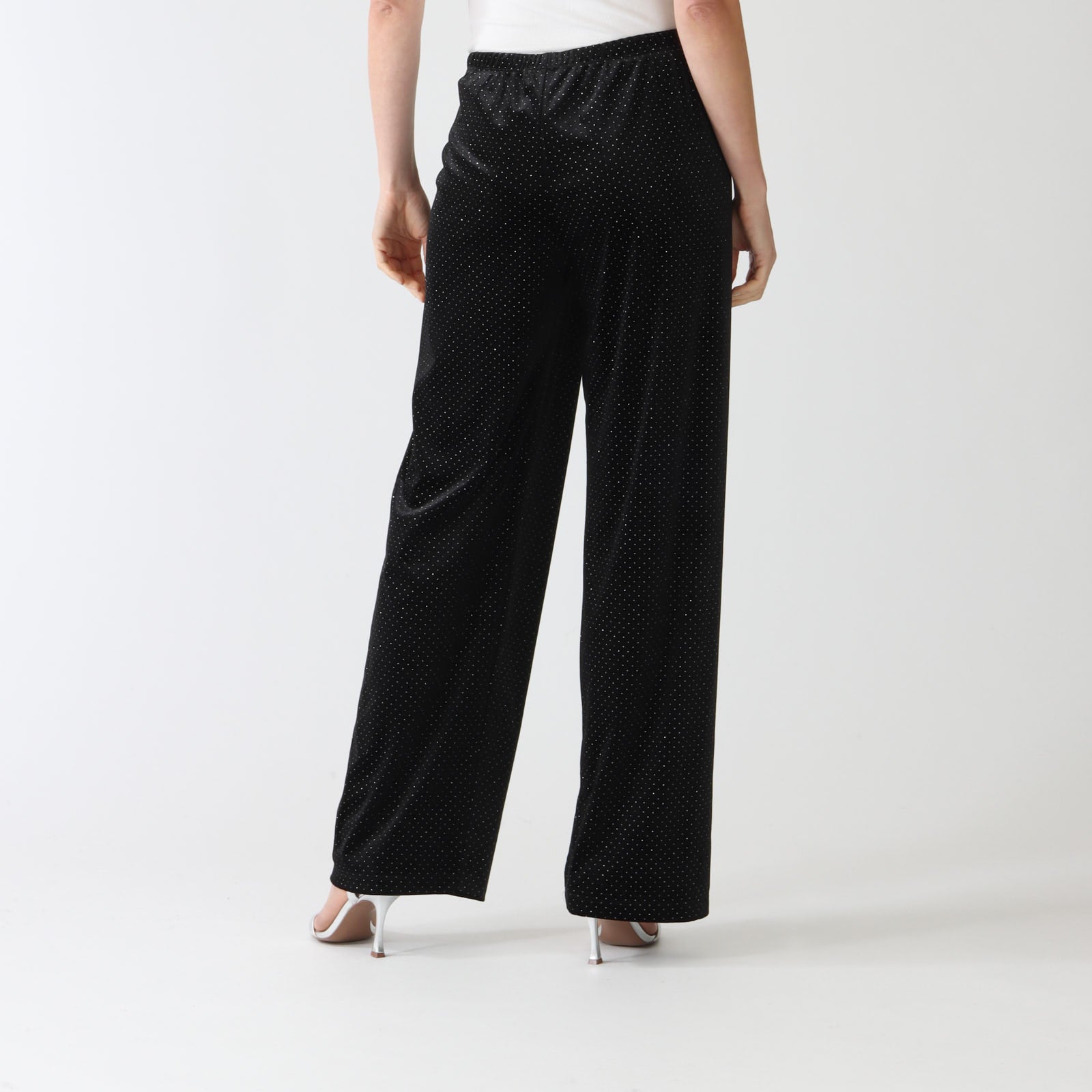 Cezar Noir Crystal Embellished Velvet Pants