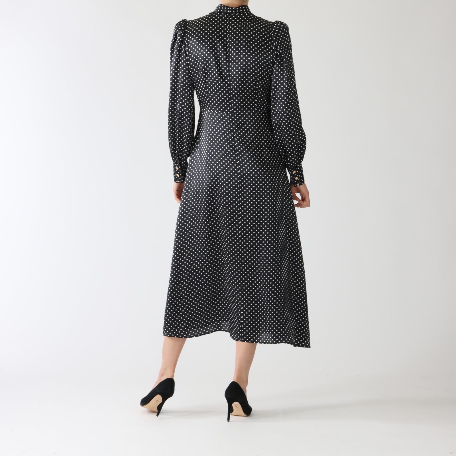 Charlus Noir Dot Print Midi Dress