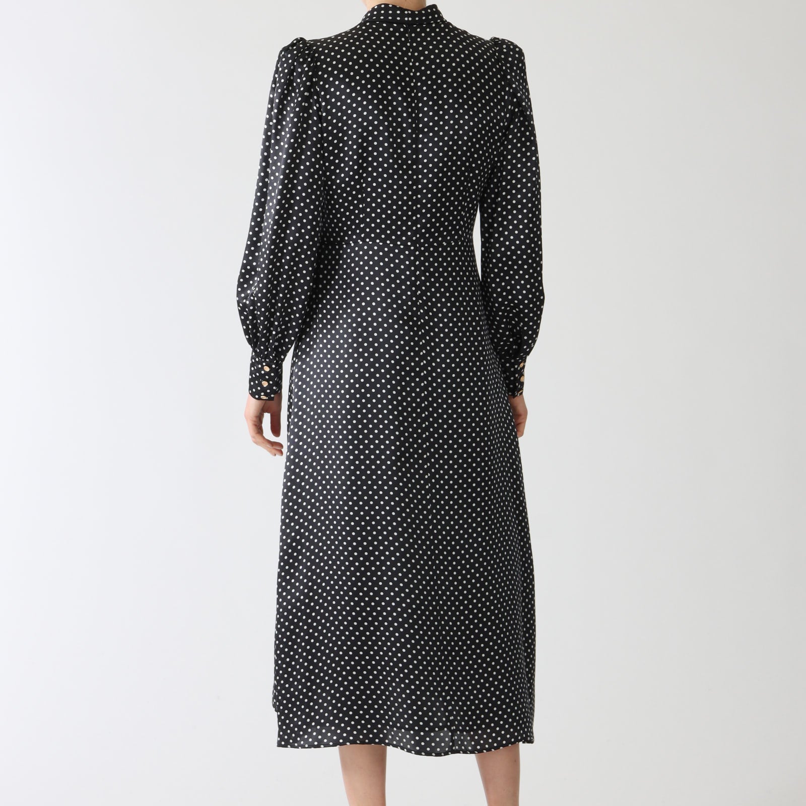 Charlus Noir Dot Print Midi Dress