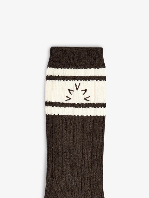 Coffee Bean Malissa Plush Wide Rib Socks