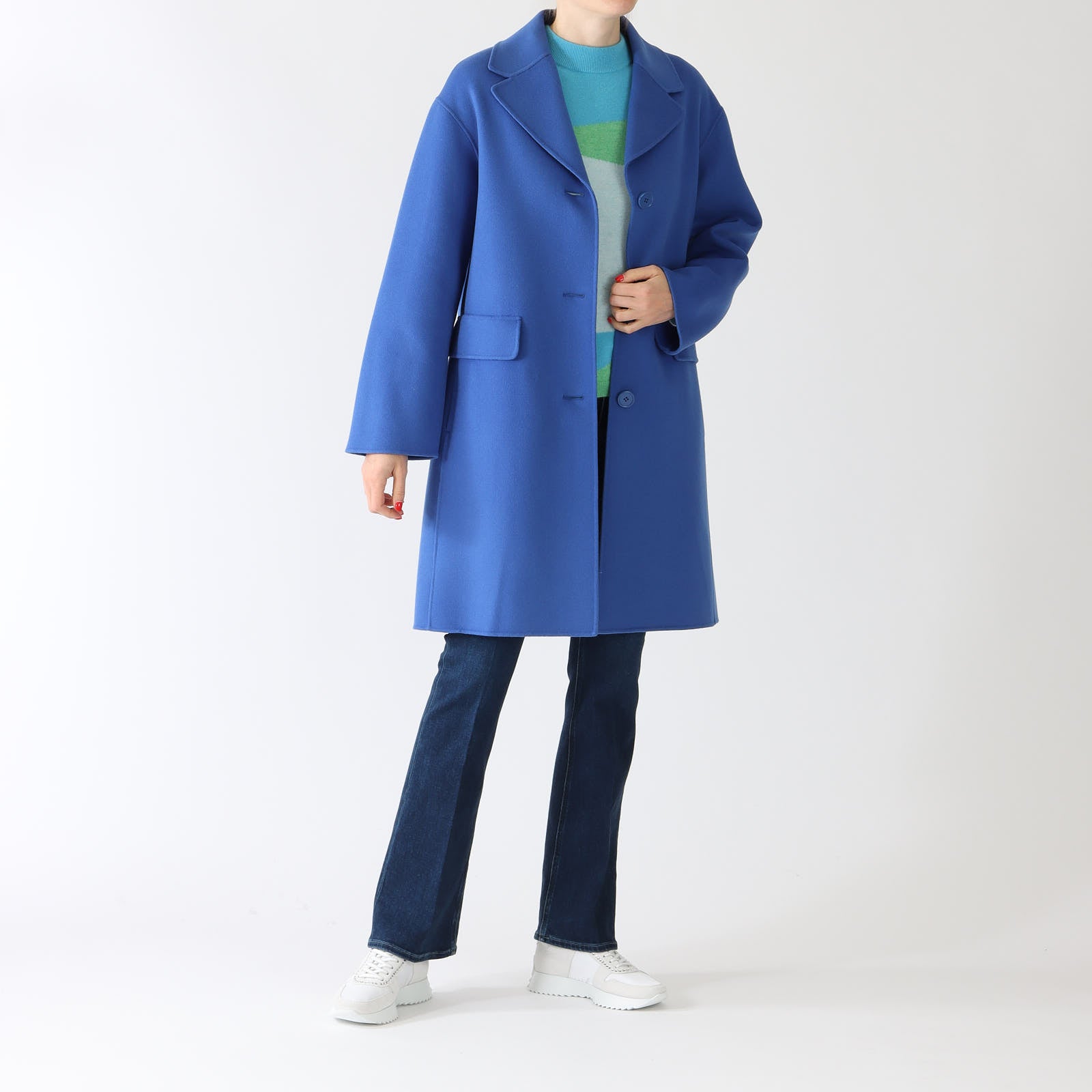 Cornflower Cielo Cocoon Wool Coat