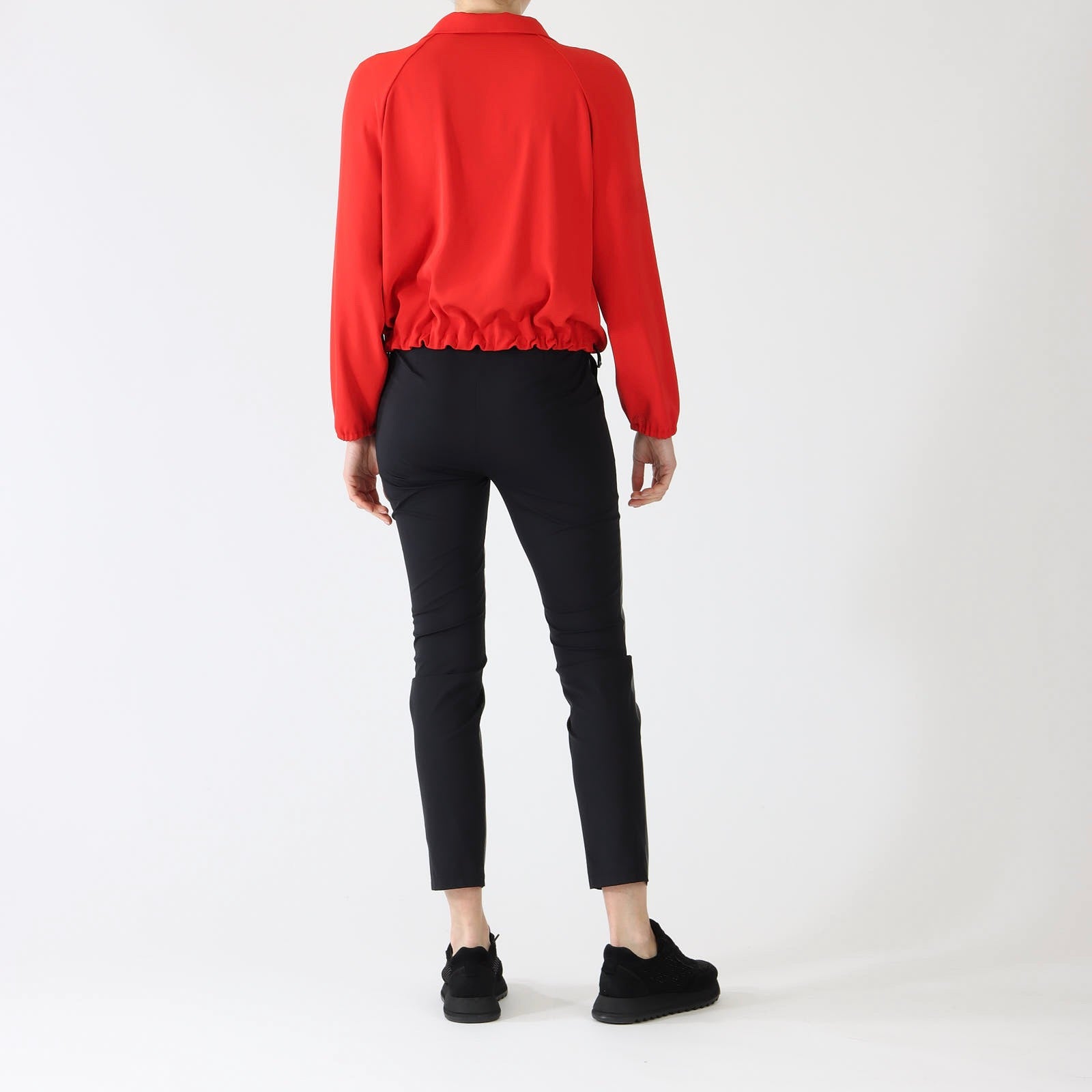 Cranberry Sporty Zip Neck Top