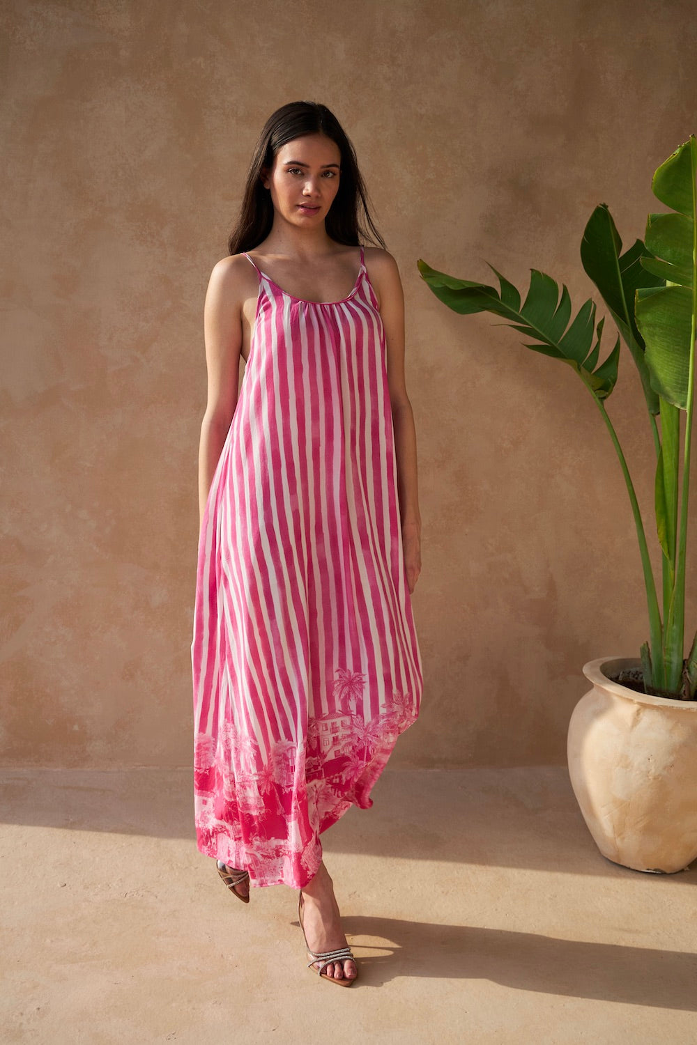 Fucsia Play Petunia Silk Maxi Dress