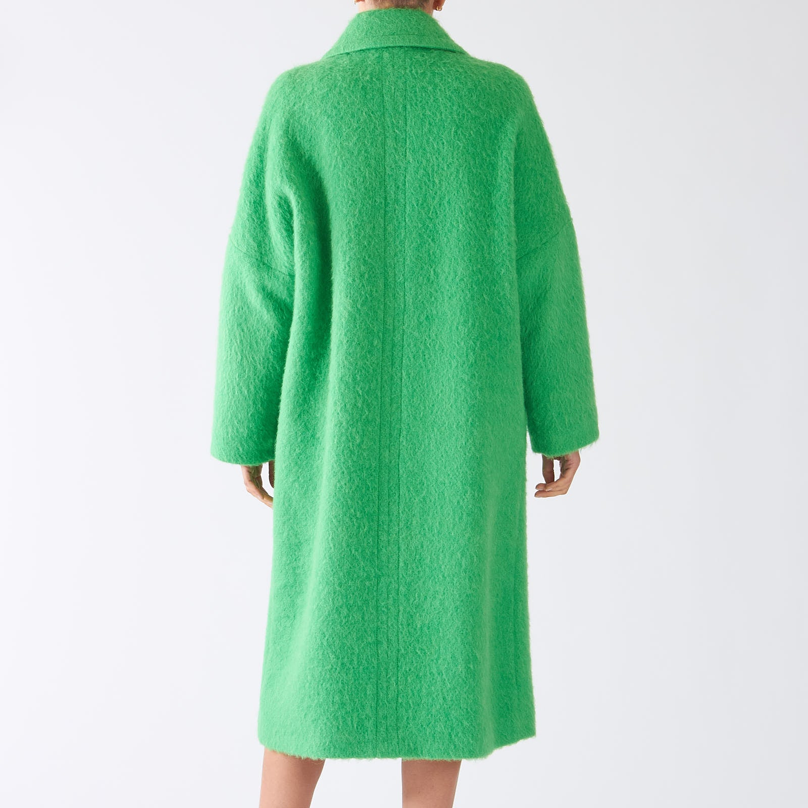 Dark Apple Green Wool Alpaca Blend Coat