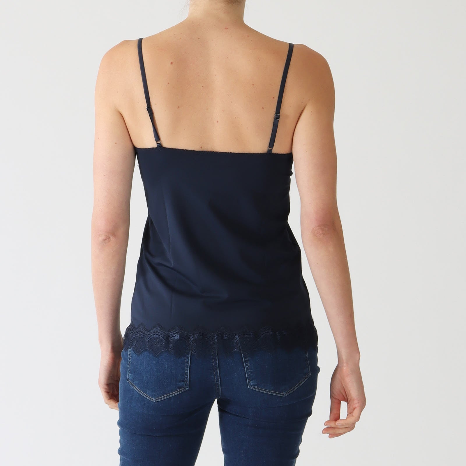 Dark Blue Billie Lace Trim Cami