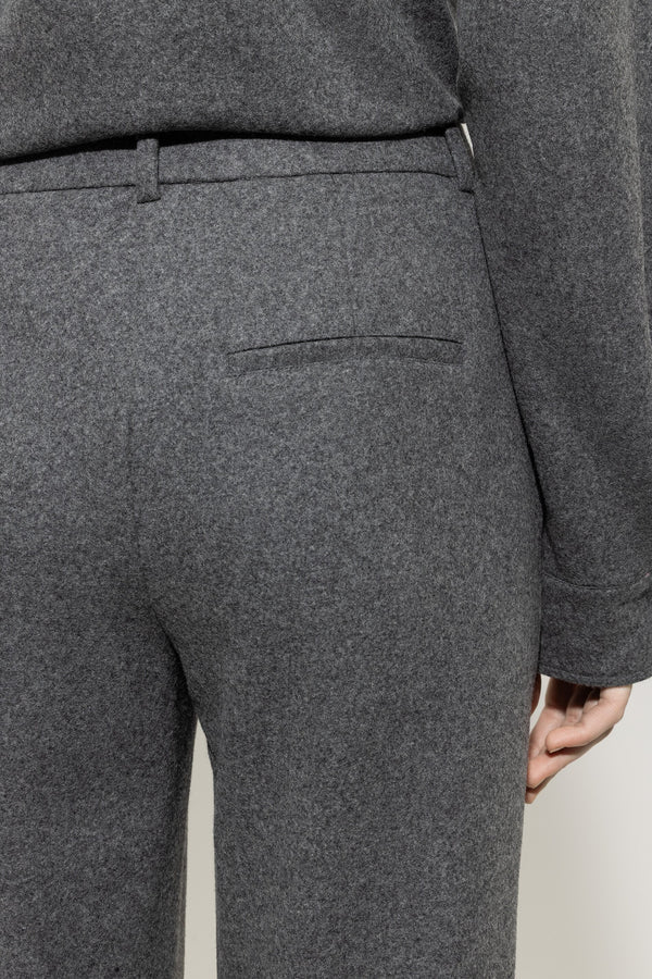 Dark Grey Melange Tapered Pants