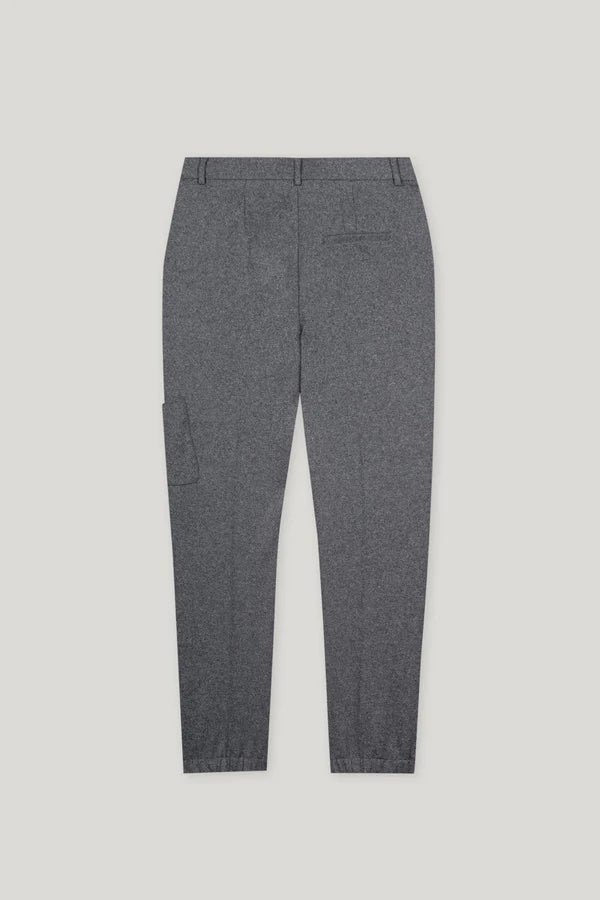 Dark Grey Melange Tapered Pants