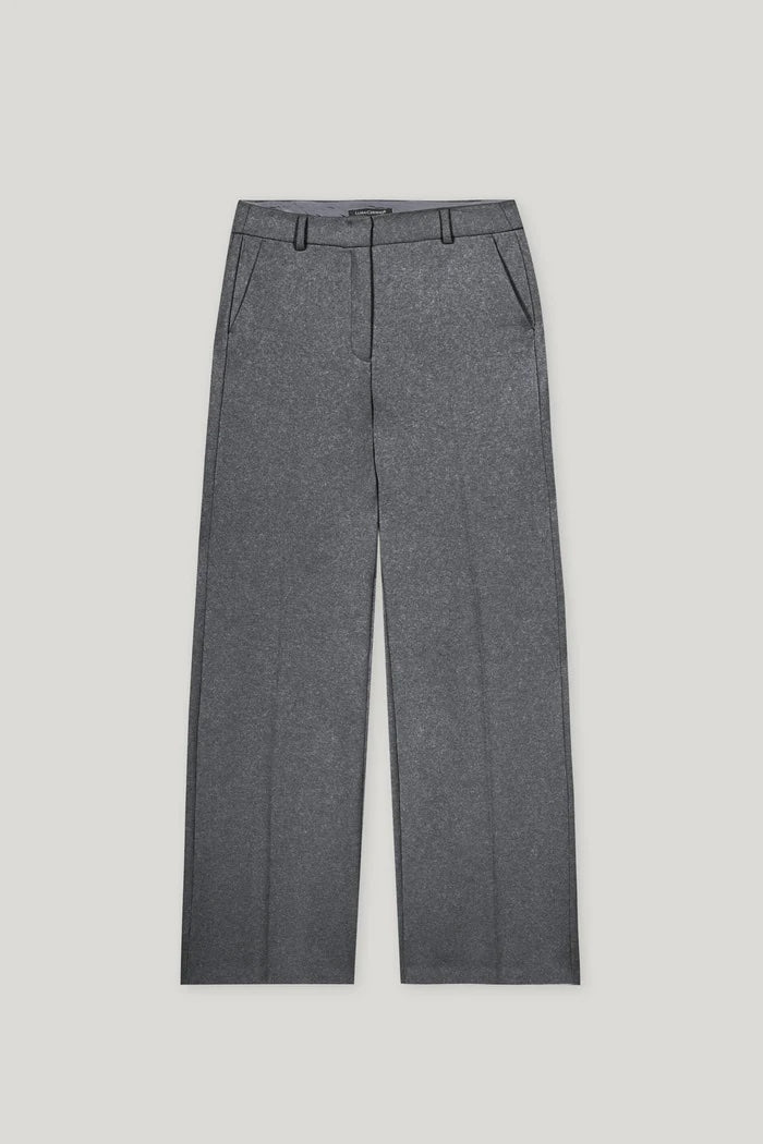 Dark Grey Melange Wide Leg Pants
