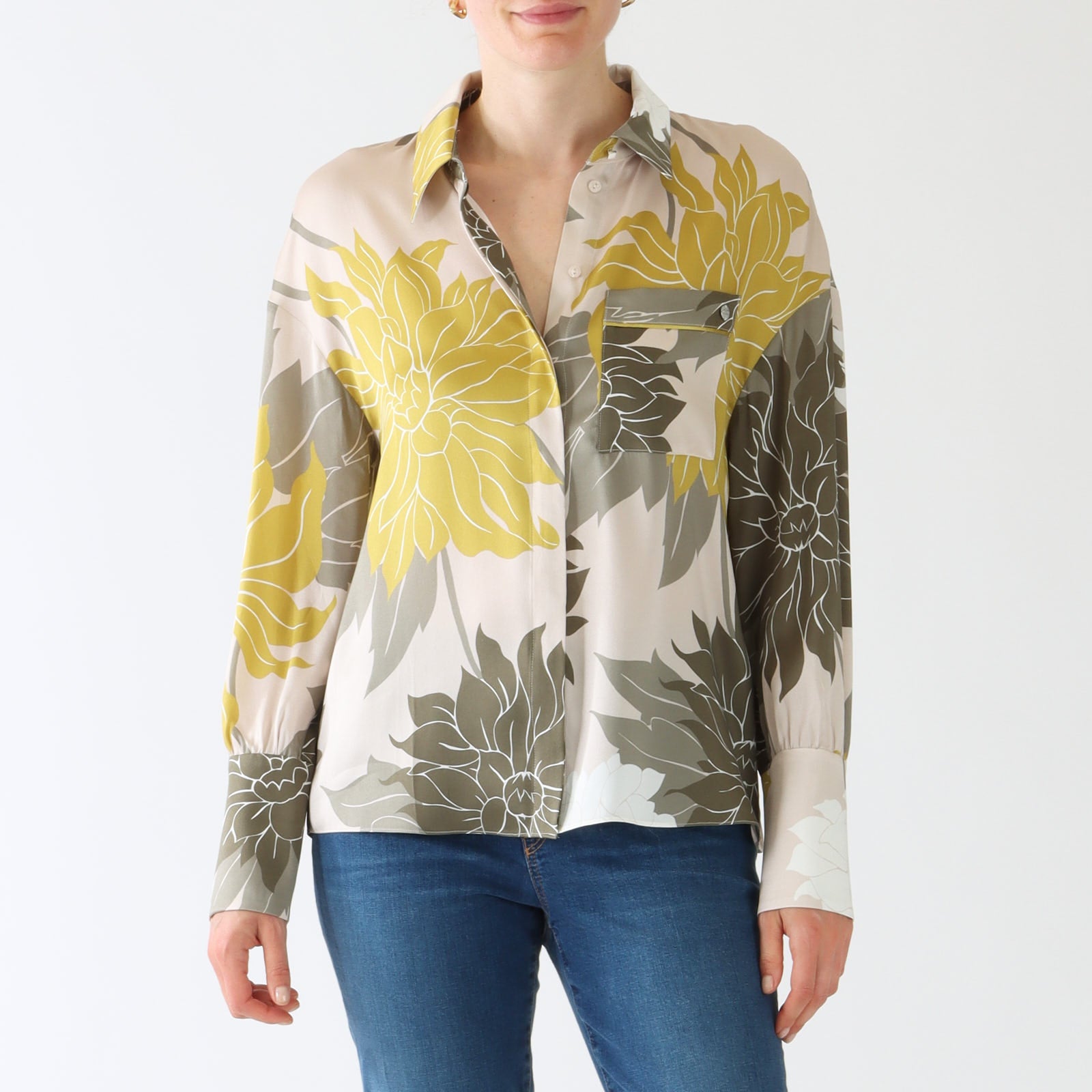 Deep Pearl Noble Print Silk Shirt