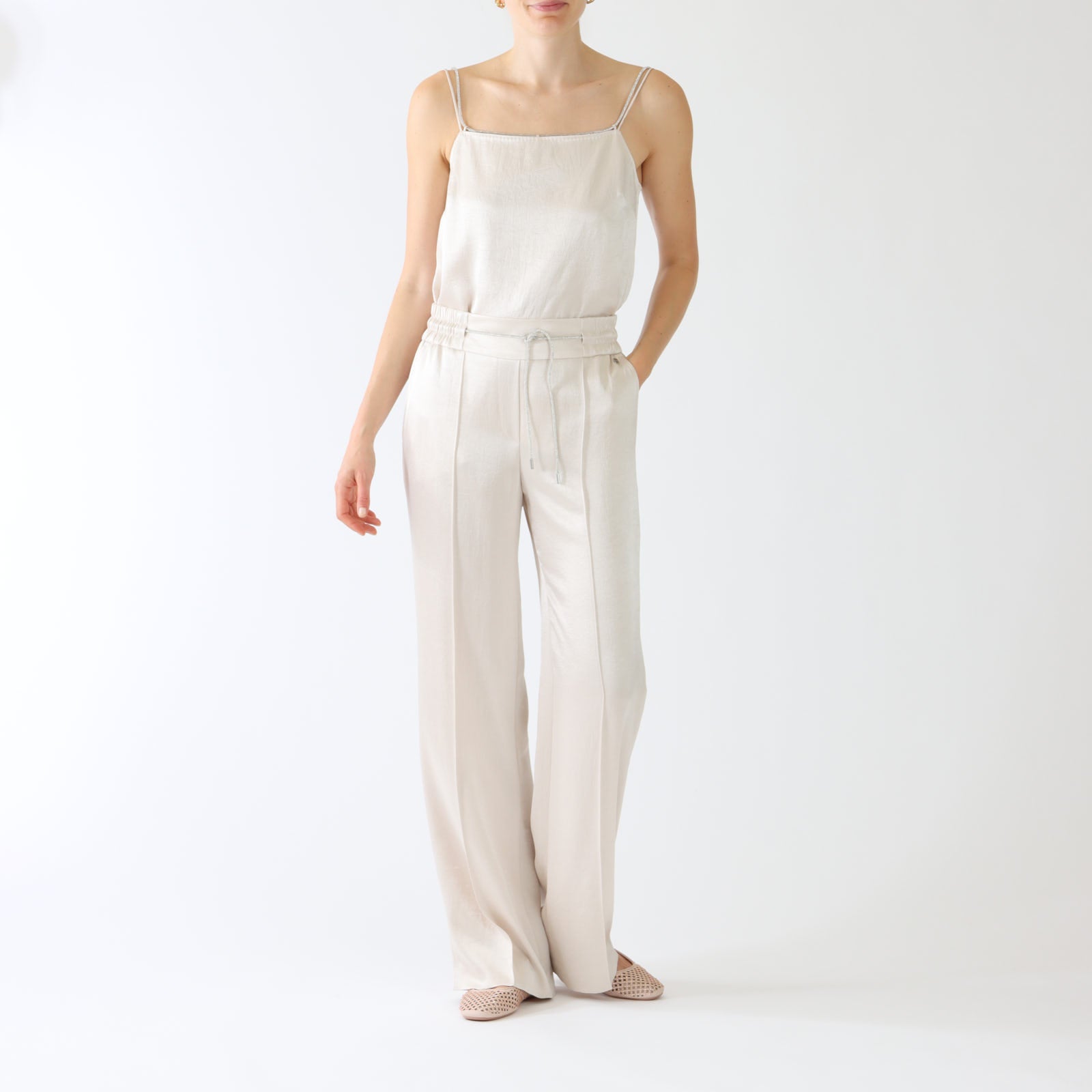 Deep Pearl Washington Pants With Crystal Belt