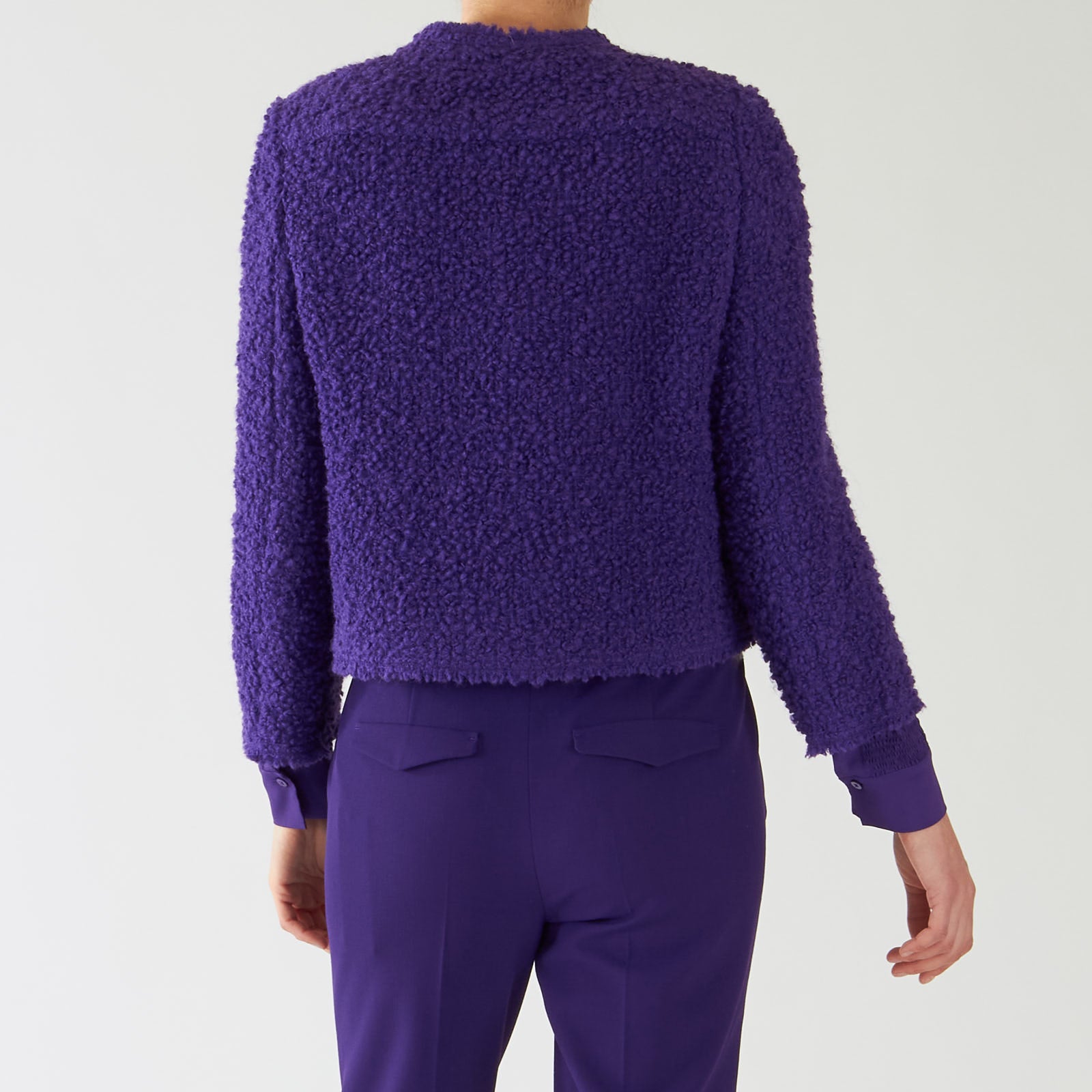 Deep Purple Boucle Knit Jacket