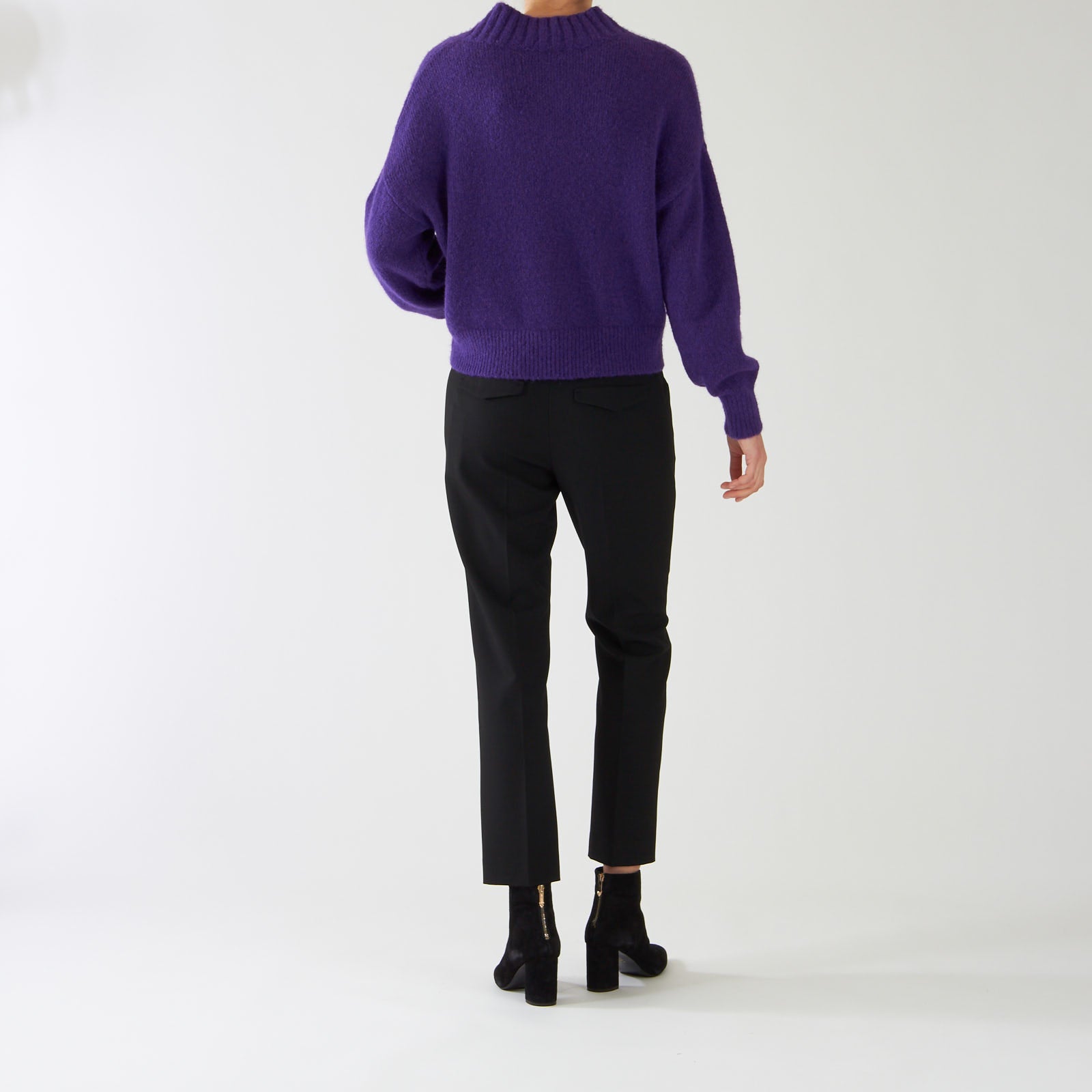 Deep Purple V-Neck Boxy Sweater