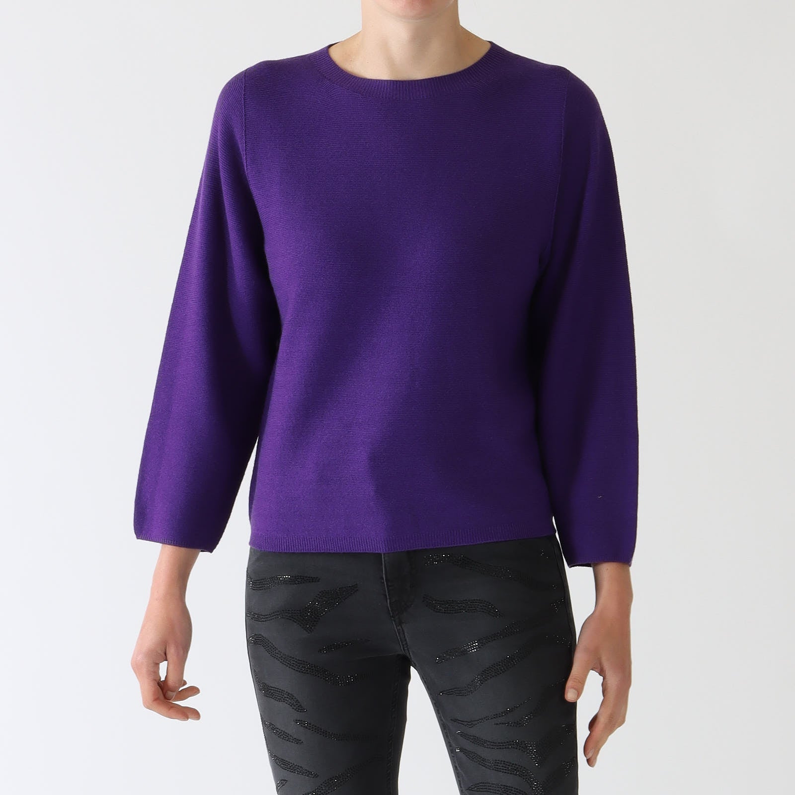 Deep Purple Wool Blend Sweater