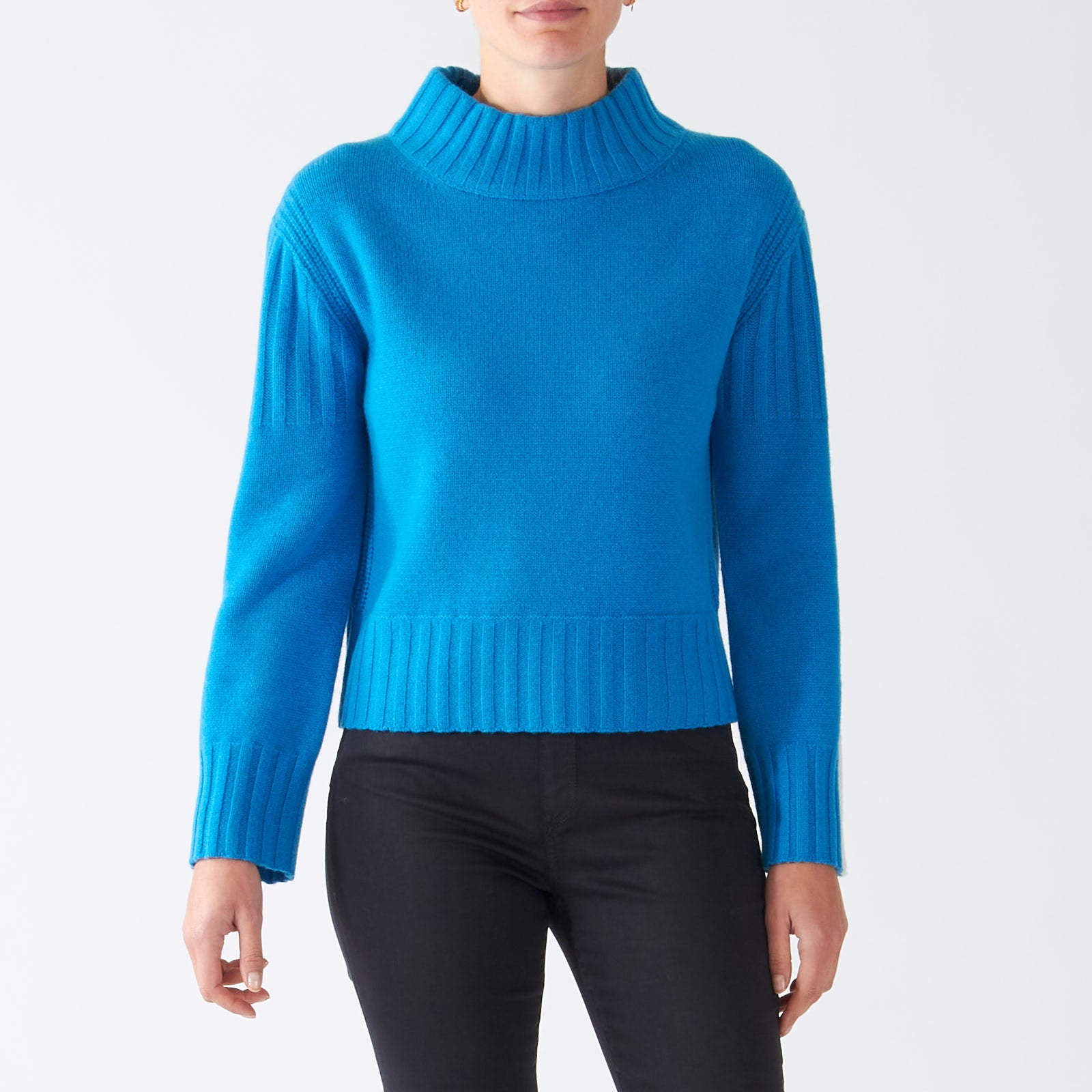 Deep Sea Cashmere Blend Knit Sweater