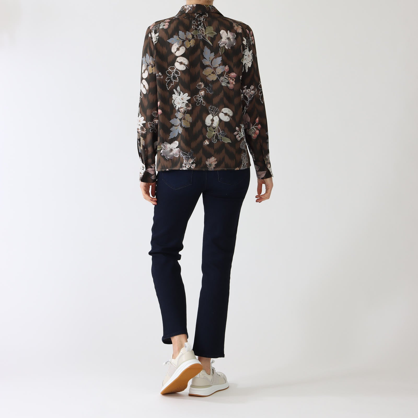 Deep Wood Printed Silk Shirt