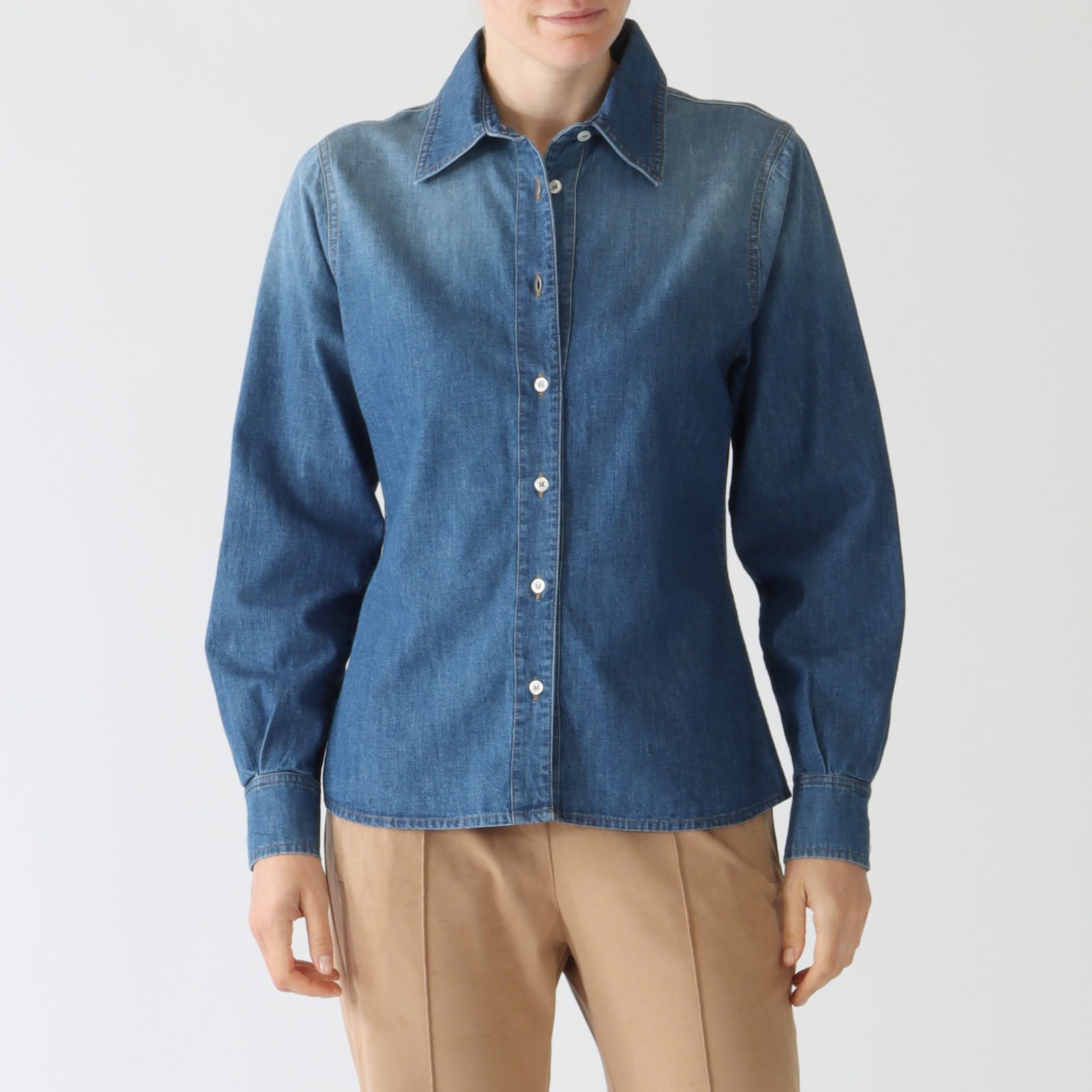 Denim Look Pure Cotton Shirt