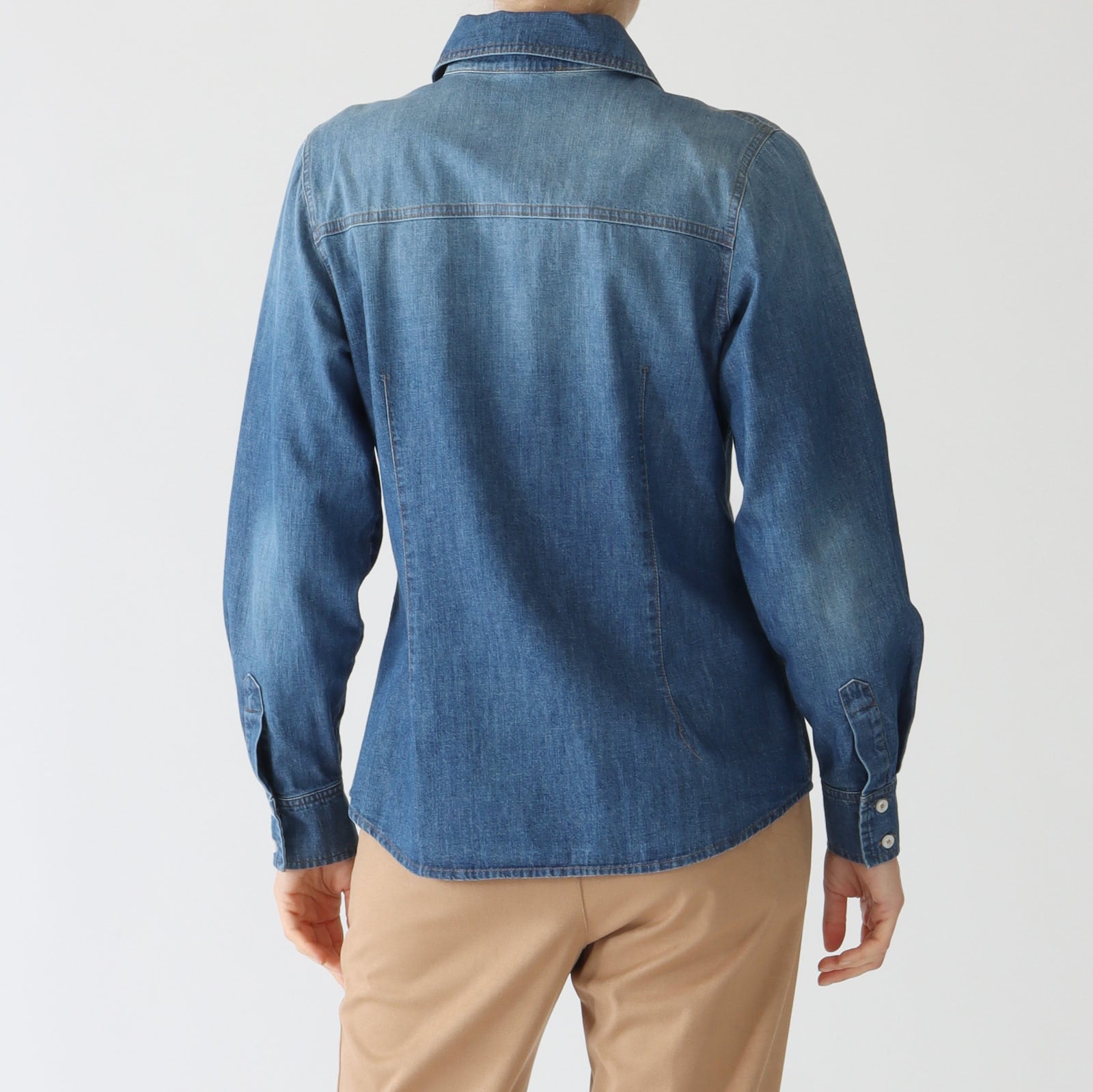 Denim Look Pure Cotton Shirt