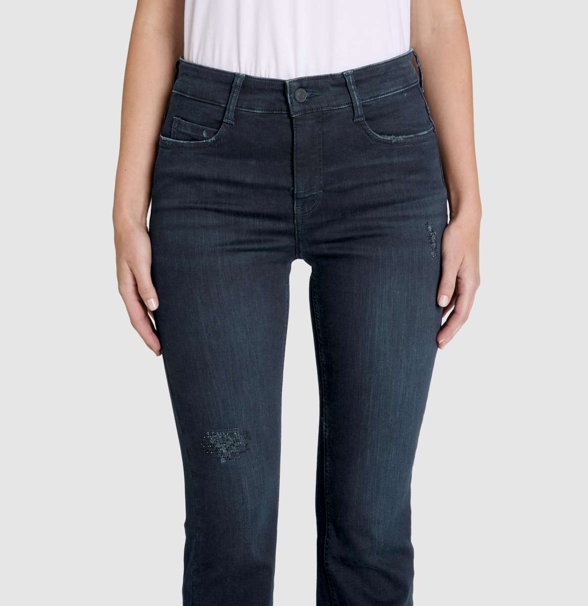 Destroyed Deepblue Boot Glam Jeans