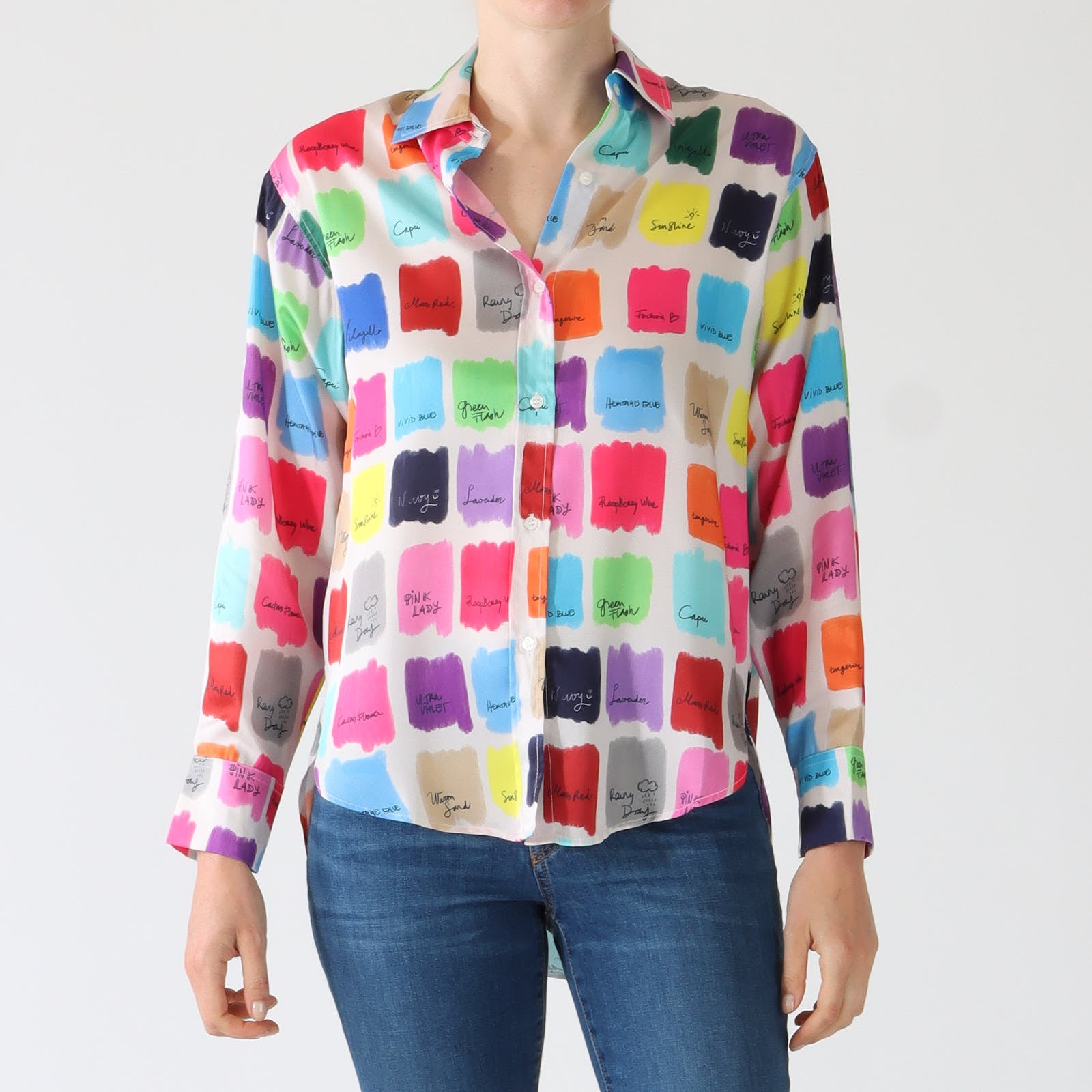 Donia Acuarela Paint Swatch Print Shirt