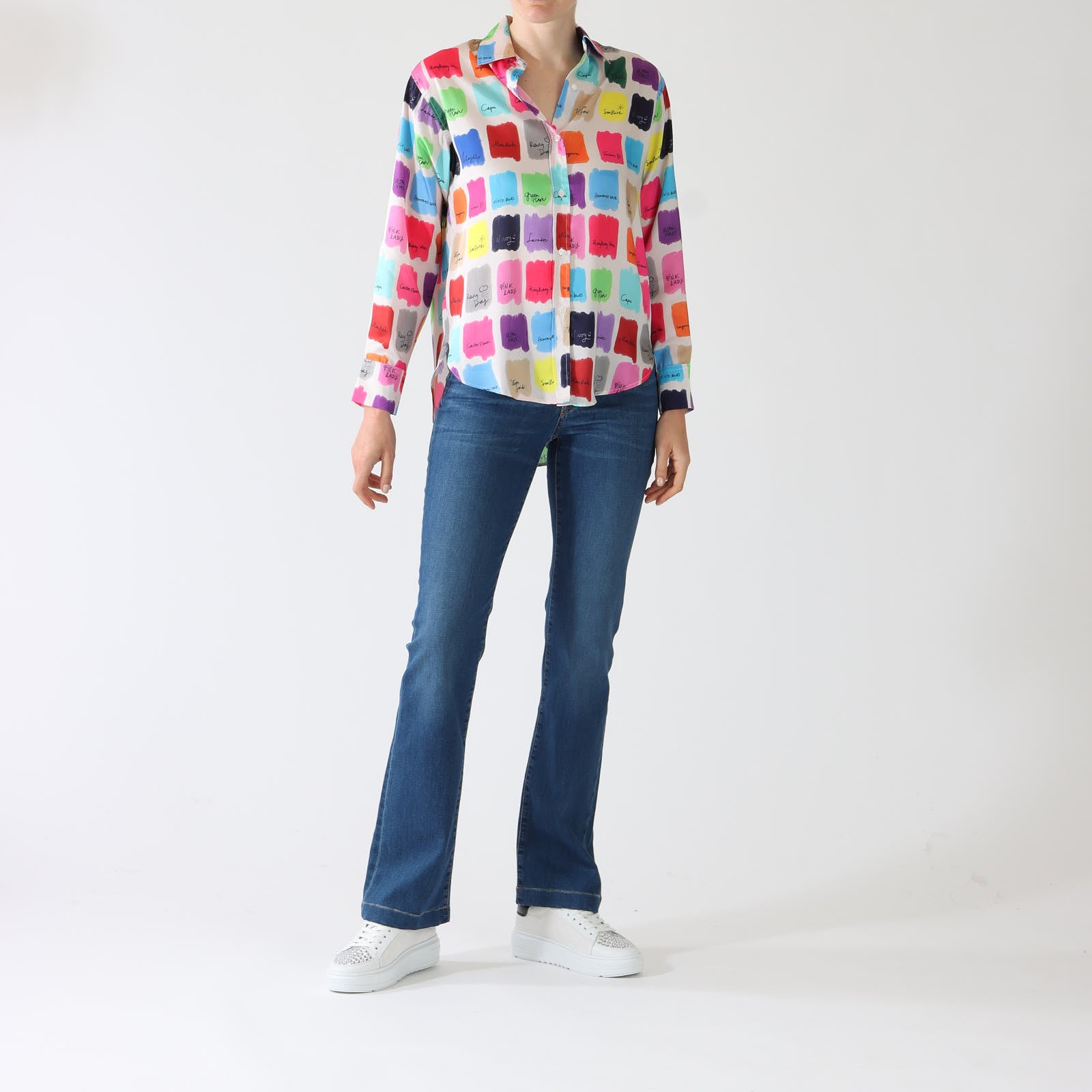 Donia Acuarela Paint Swatch Print Shirt