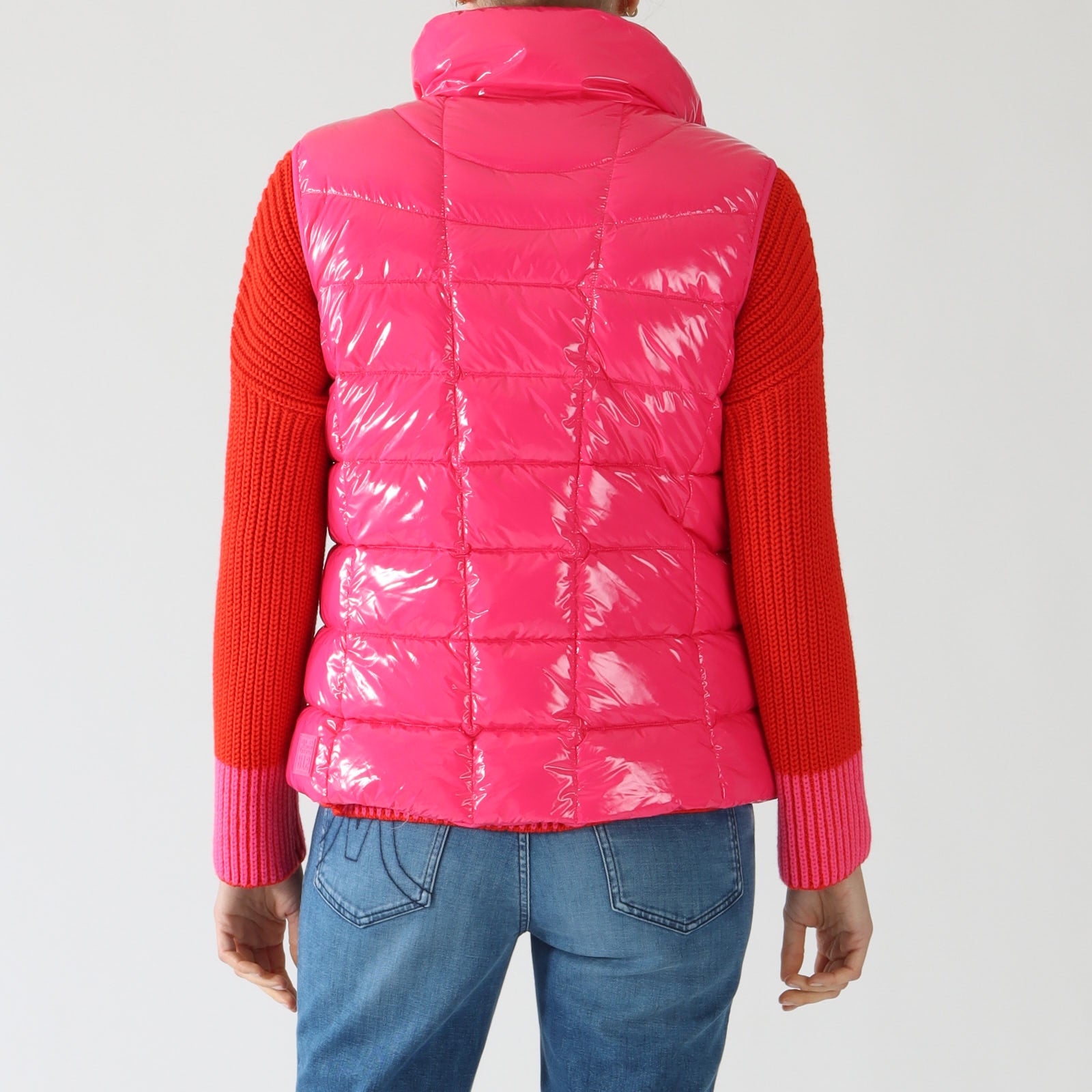 Dragon Fruit Glossy Puffer Gilet