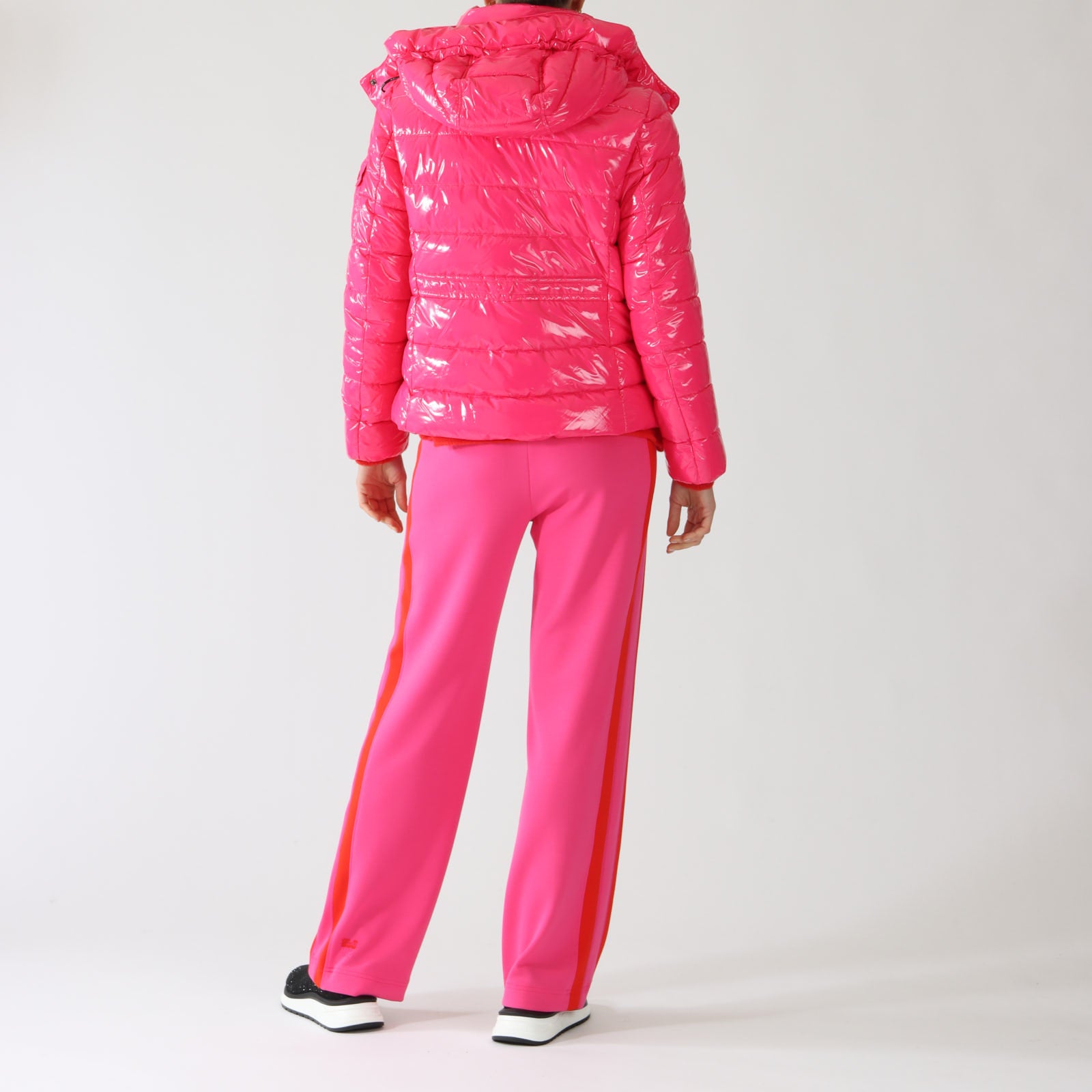 Dragon Fruit Glossy Puffer Jacket