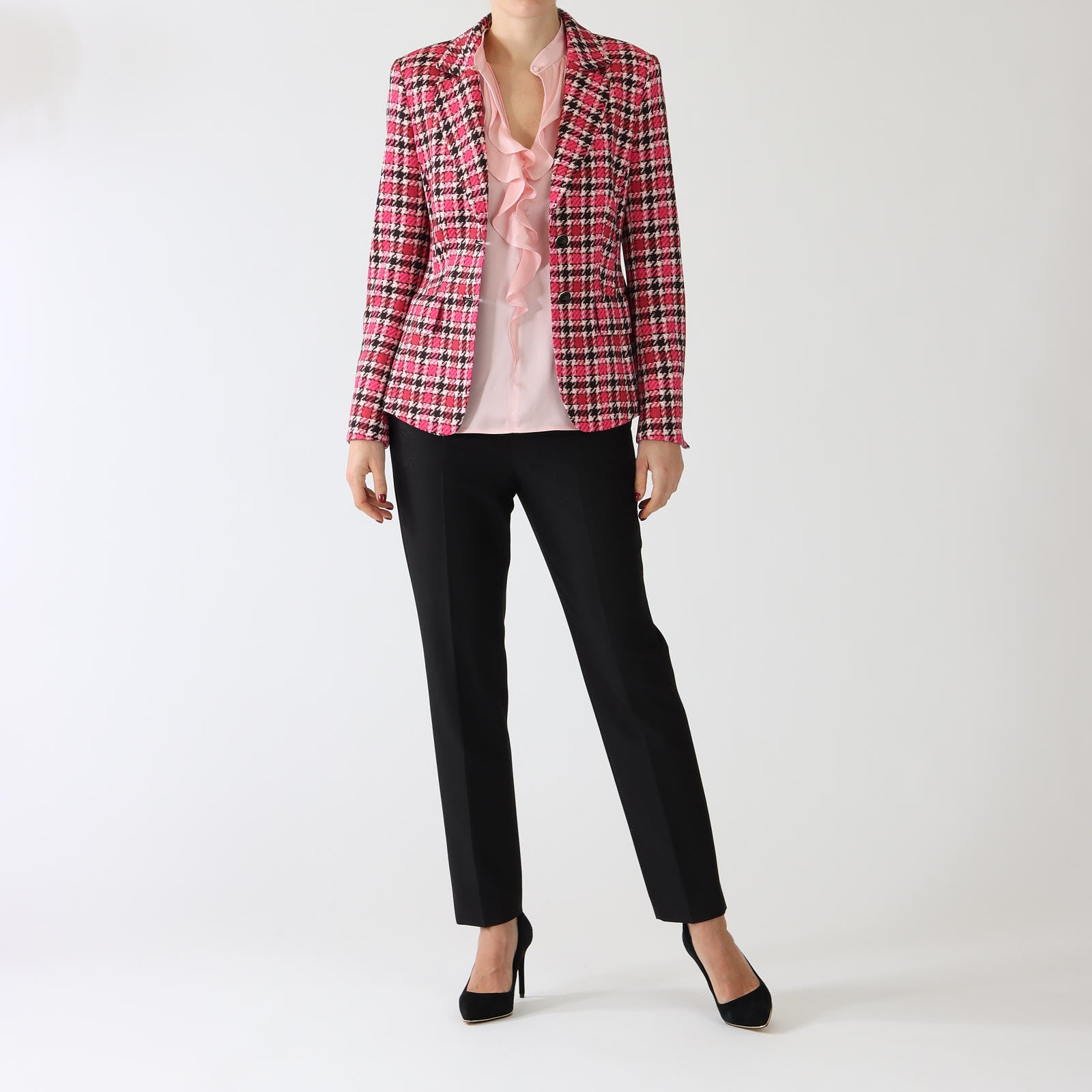 Dragon Fruit Kora Print Scuba Blazer