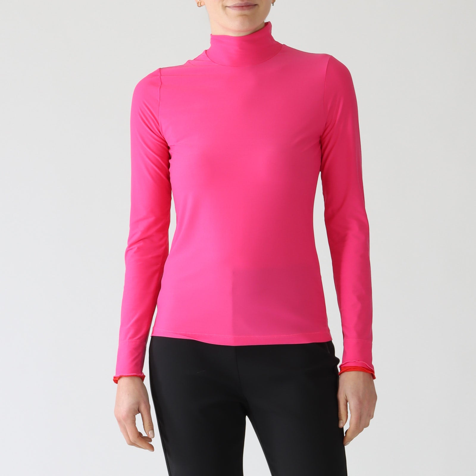 Dragon Fruit Second Skin Polo Neck Top