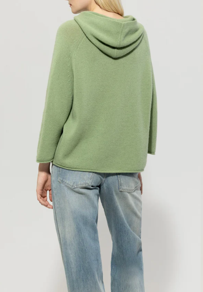 Easy Green Wool & Cashmere Hooded Sweater