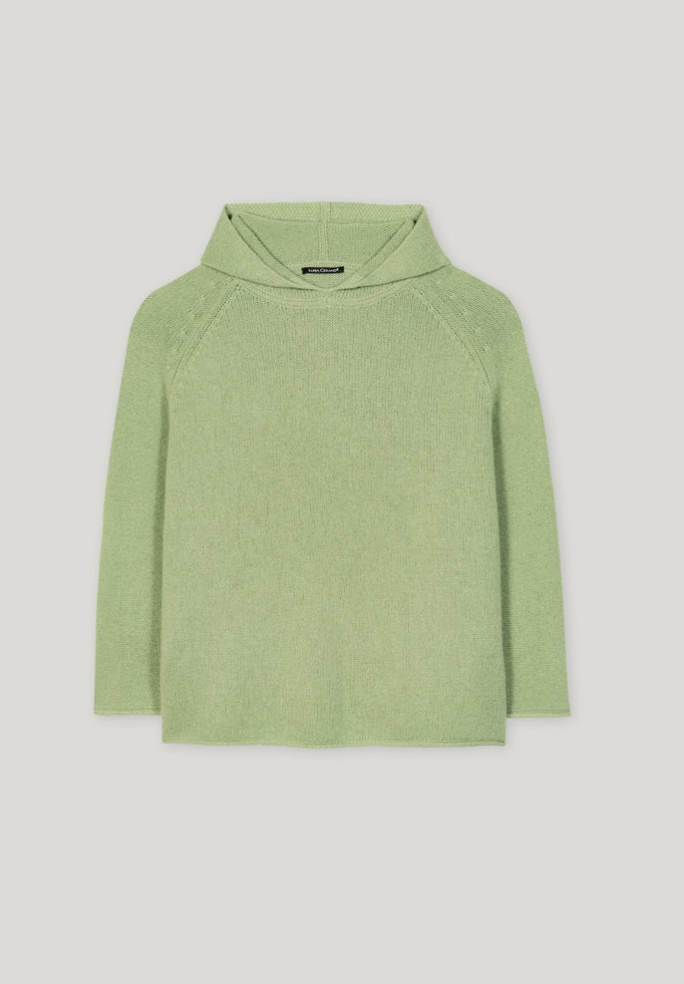 Easy Green Wool & Cashmere Hooded Sweater