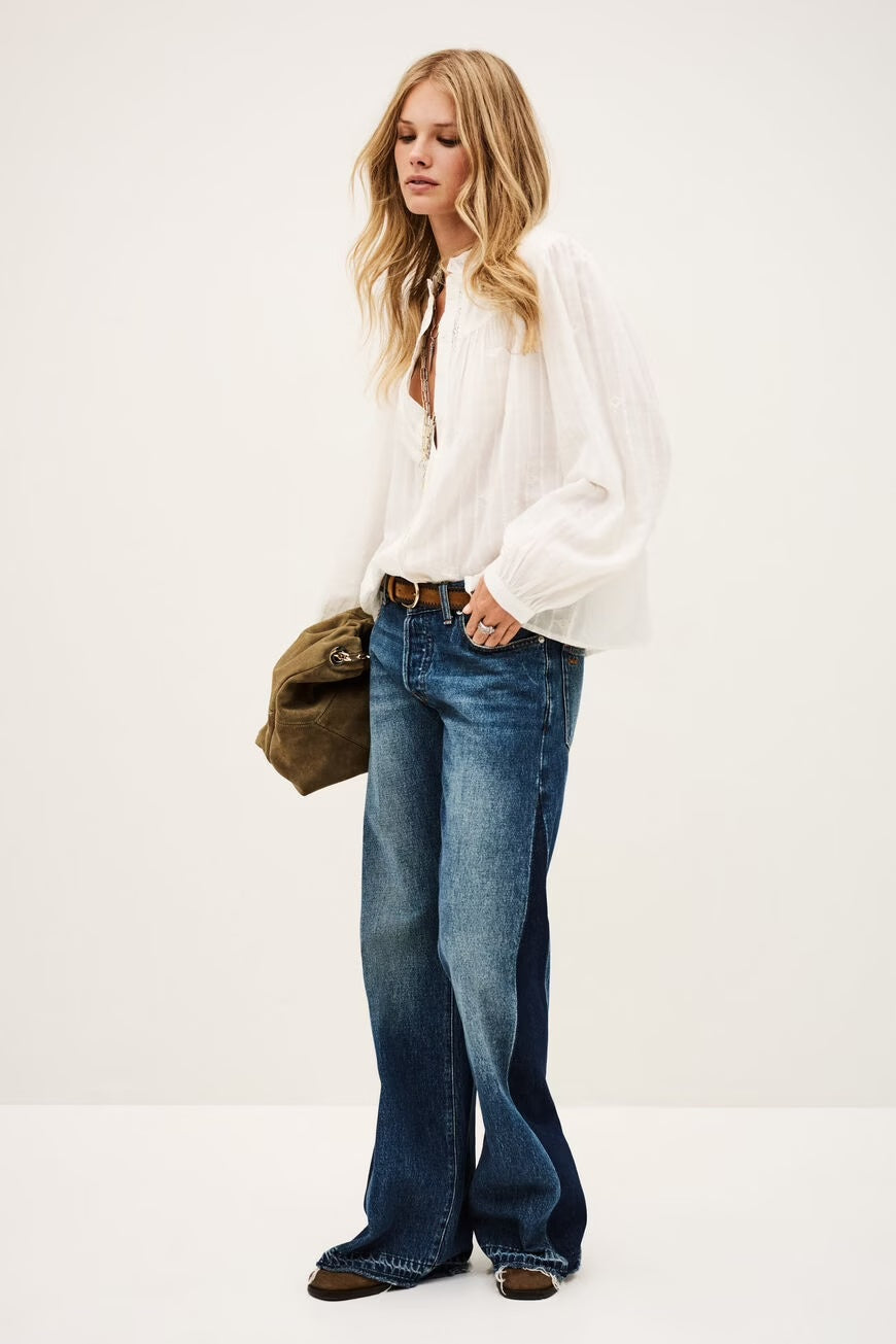 Ecru Melody Cotton Blend Blouse