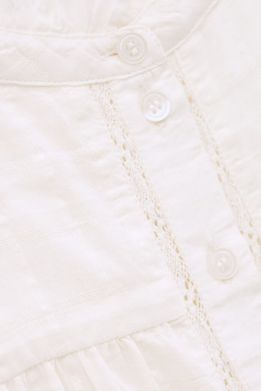 Ecru Melody Cotton Blend Blouse