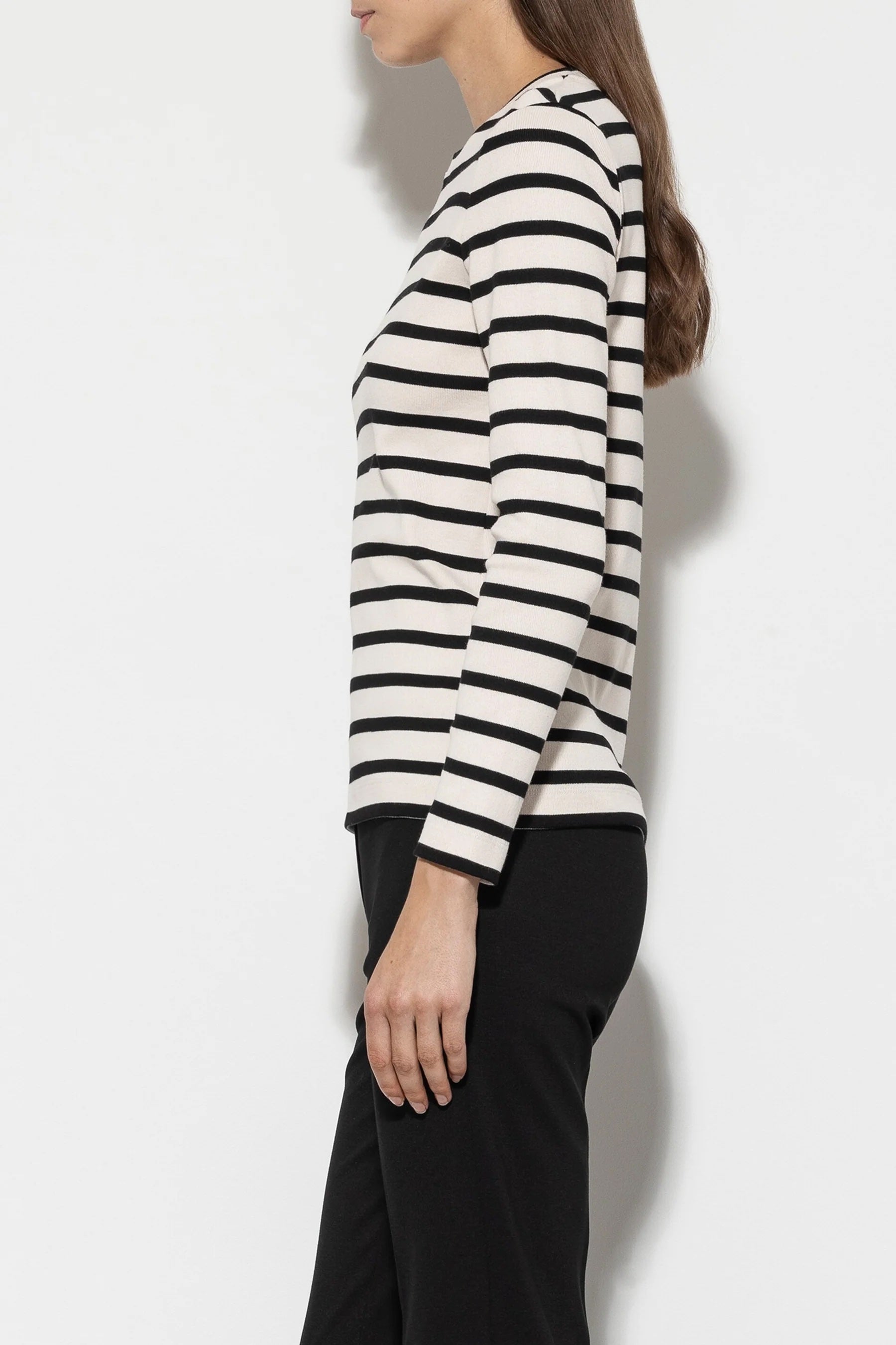 Eggshell & Black Striped T-Shirt