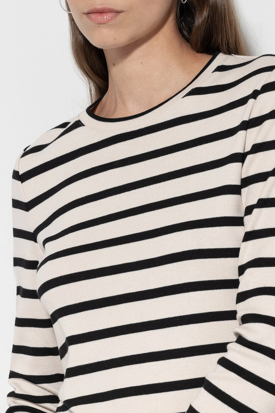 Eggshell & Black Striped T-Shirt